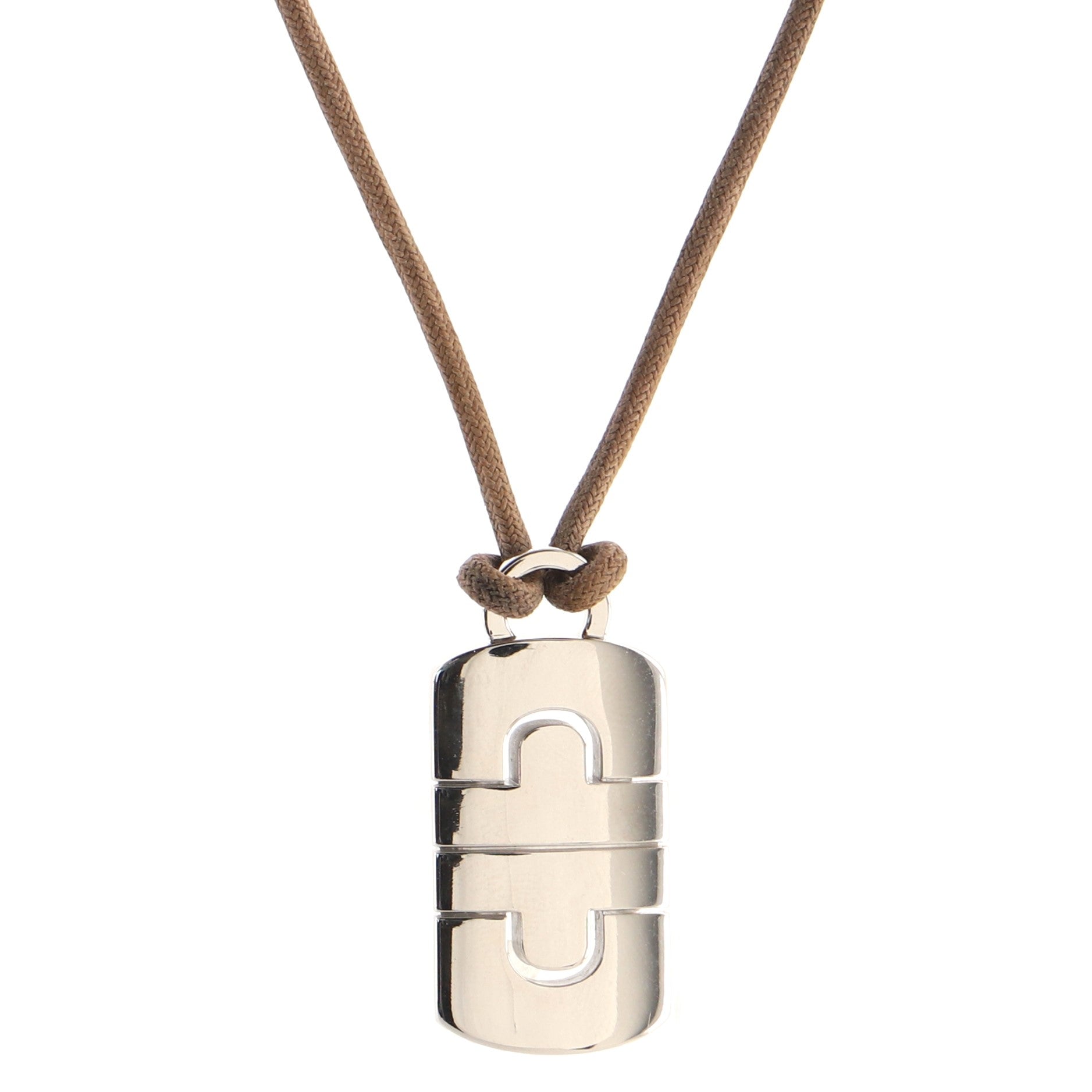 Parentesi Pendant Necklace 18K White Gold with Cord