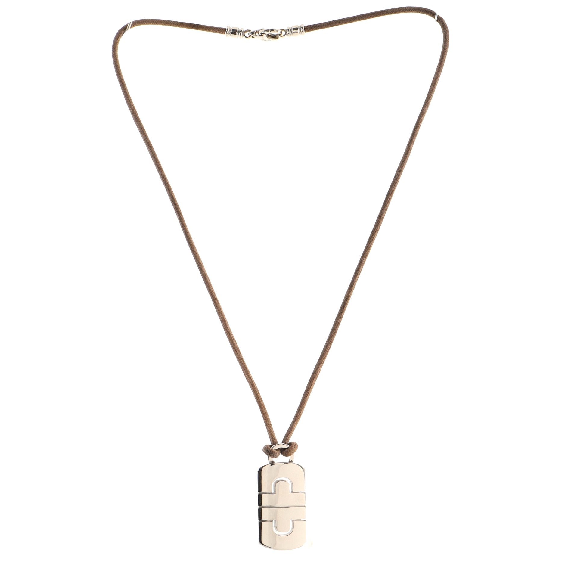 Parentesi Pendant Necklace 18K White Gold with Cord