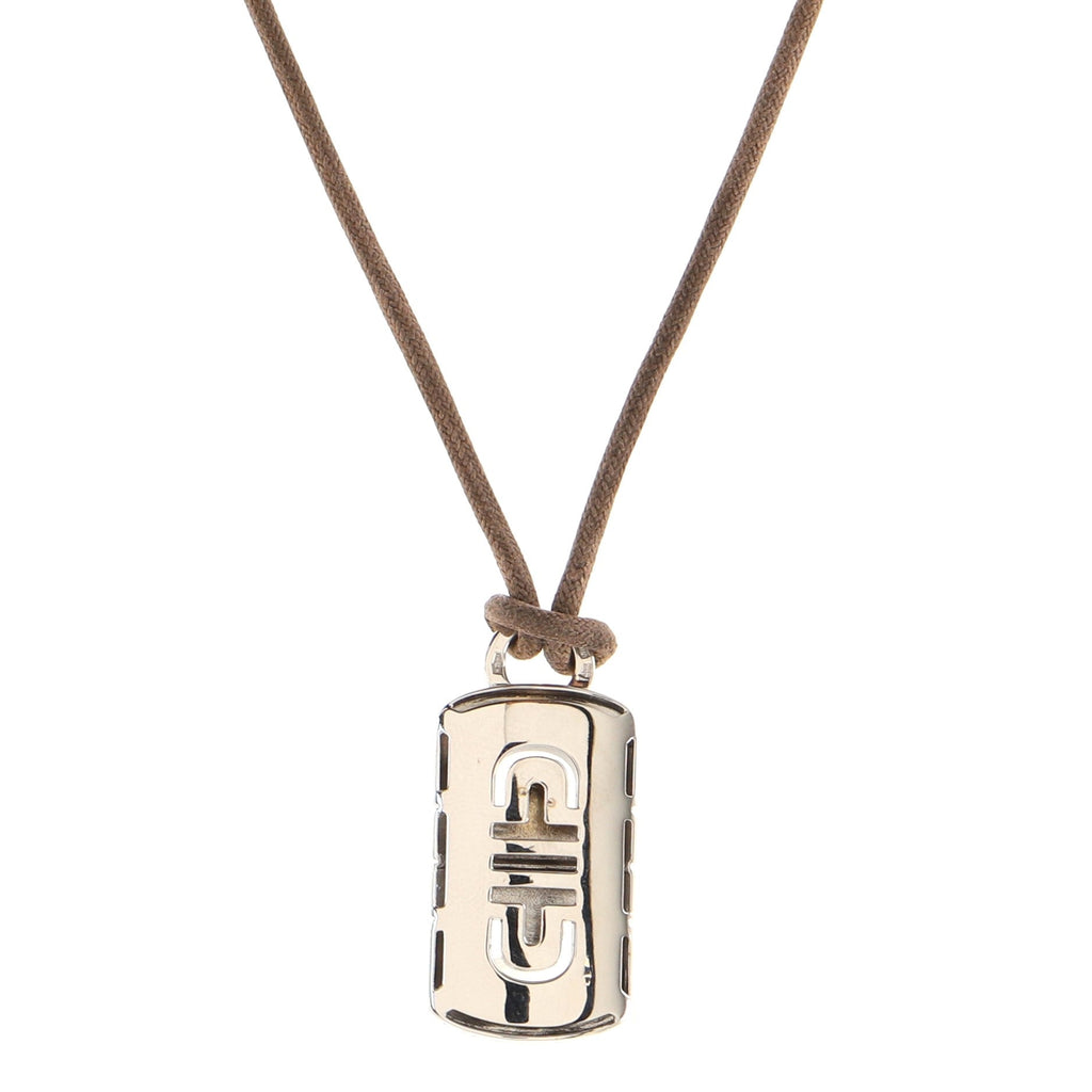 Parentesi Pendant Necklace 18K White Gold with Cord