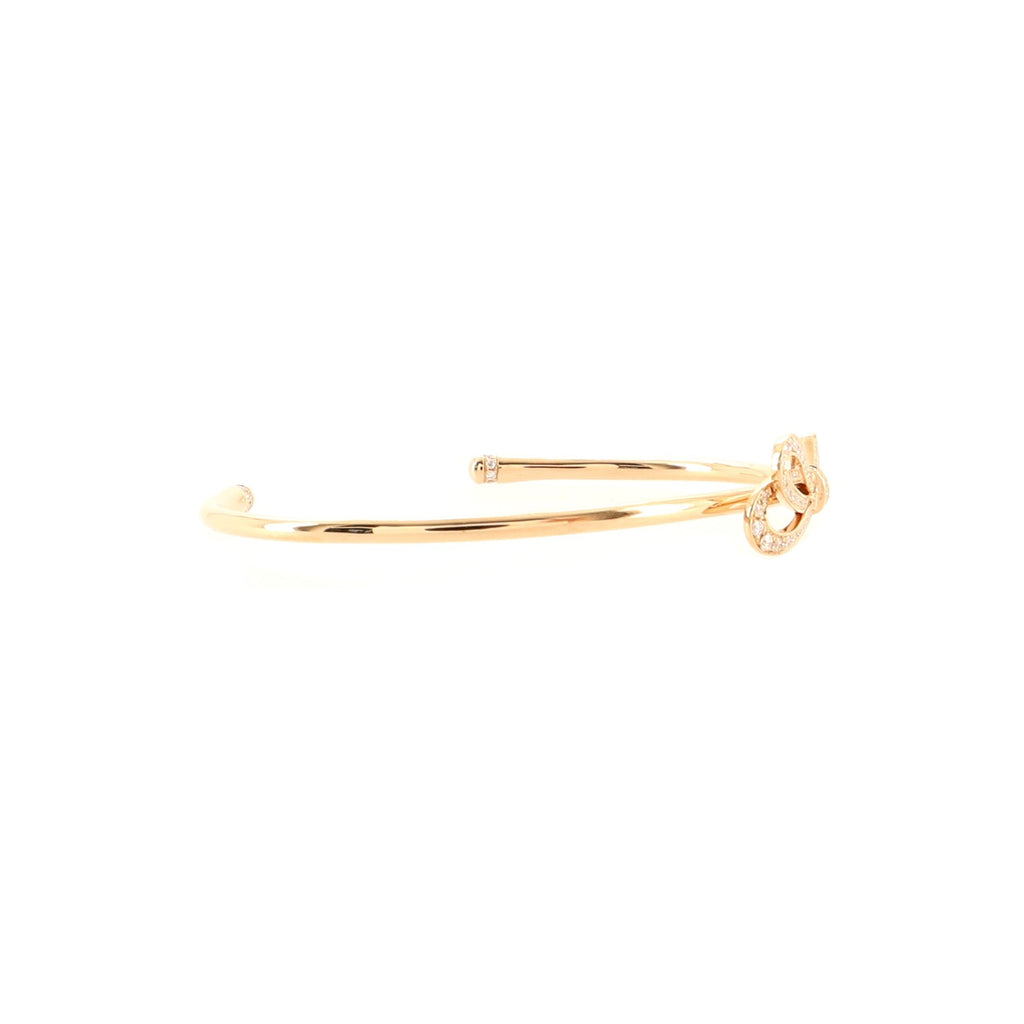 Bow Knot Cuff Bracelet 18K Rose Gold with Diamonds Small