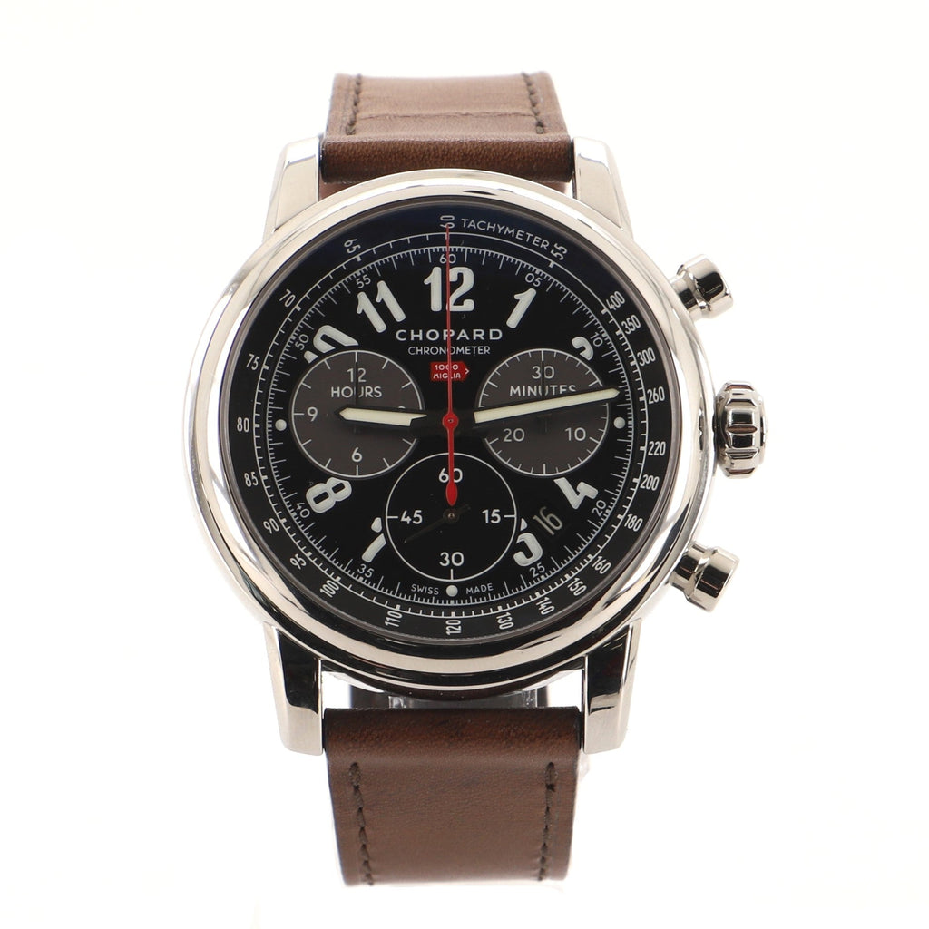 Mille Miglia Race XL Chronograph Automatic Watch Stainless Steel and Leather 46