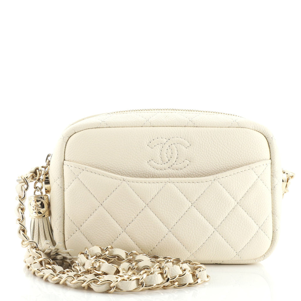 Coco Tassel Camera Case Quilted Caviar Mini