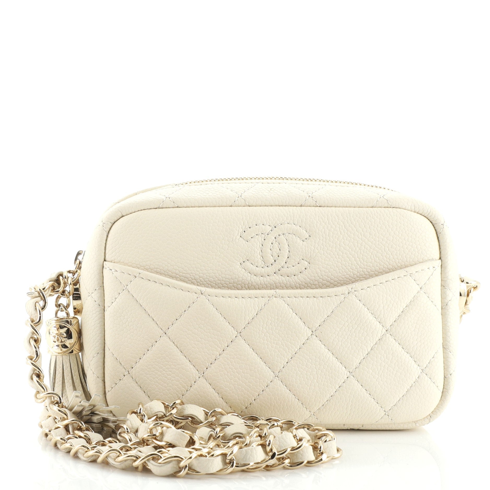 Coco Tassel Camera Case Quilted Caviar Mini