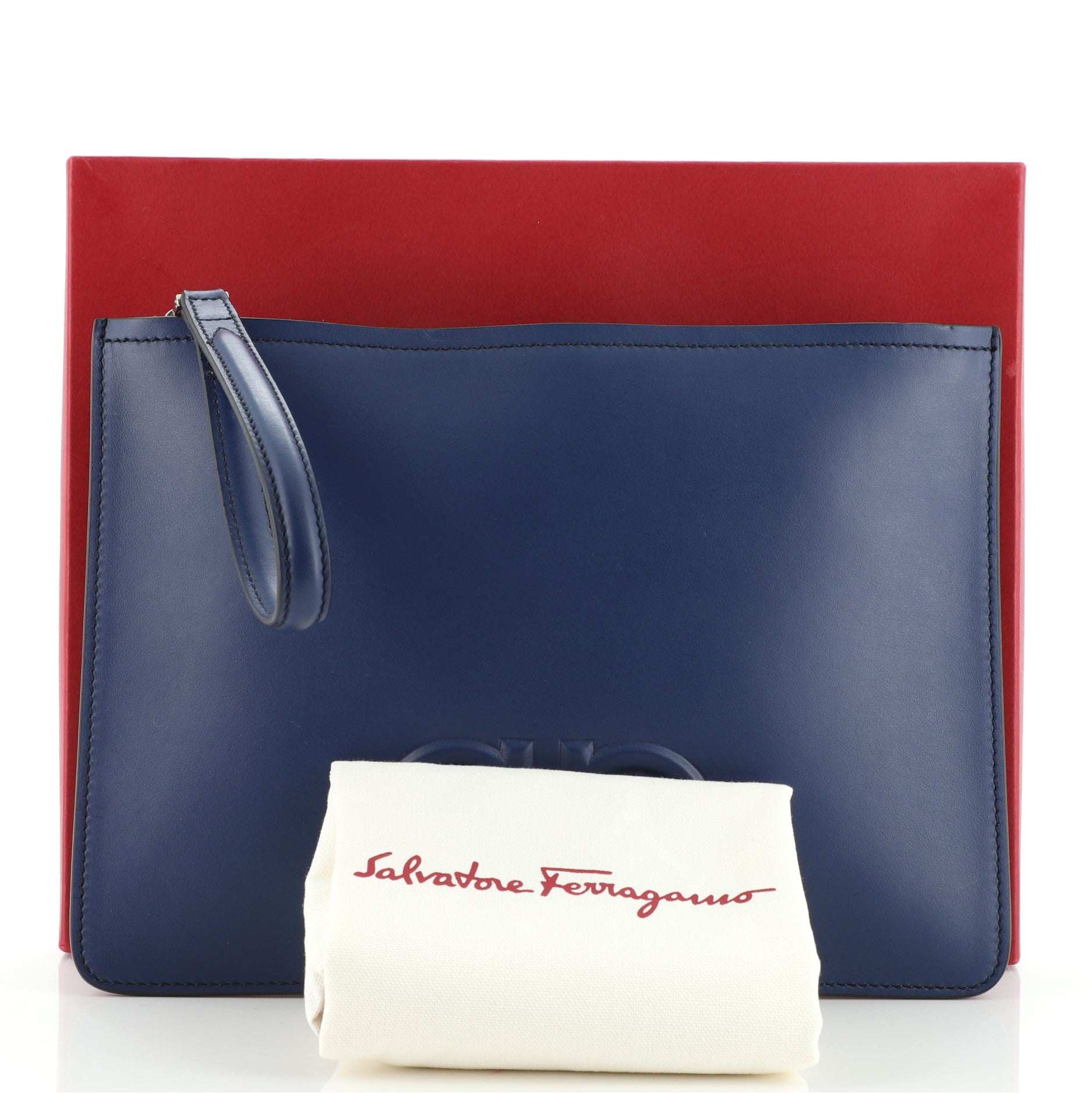 Gancini Wristlet Clutch Leather Medium