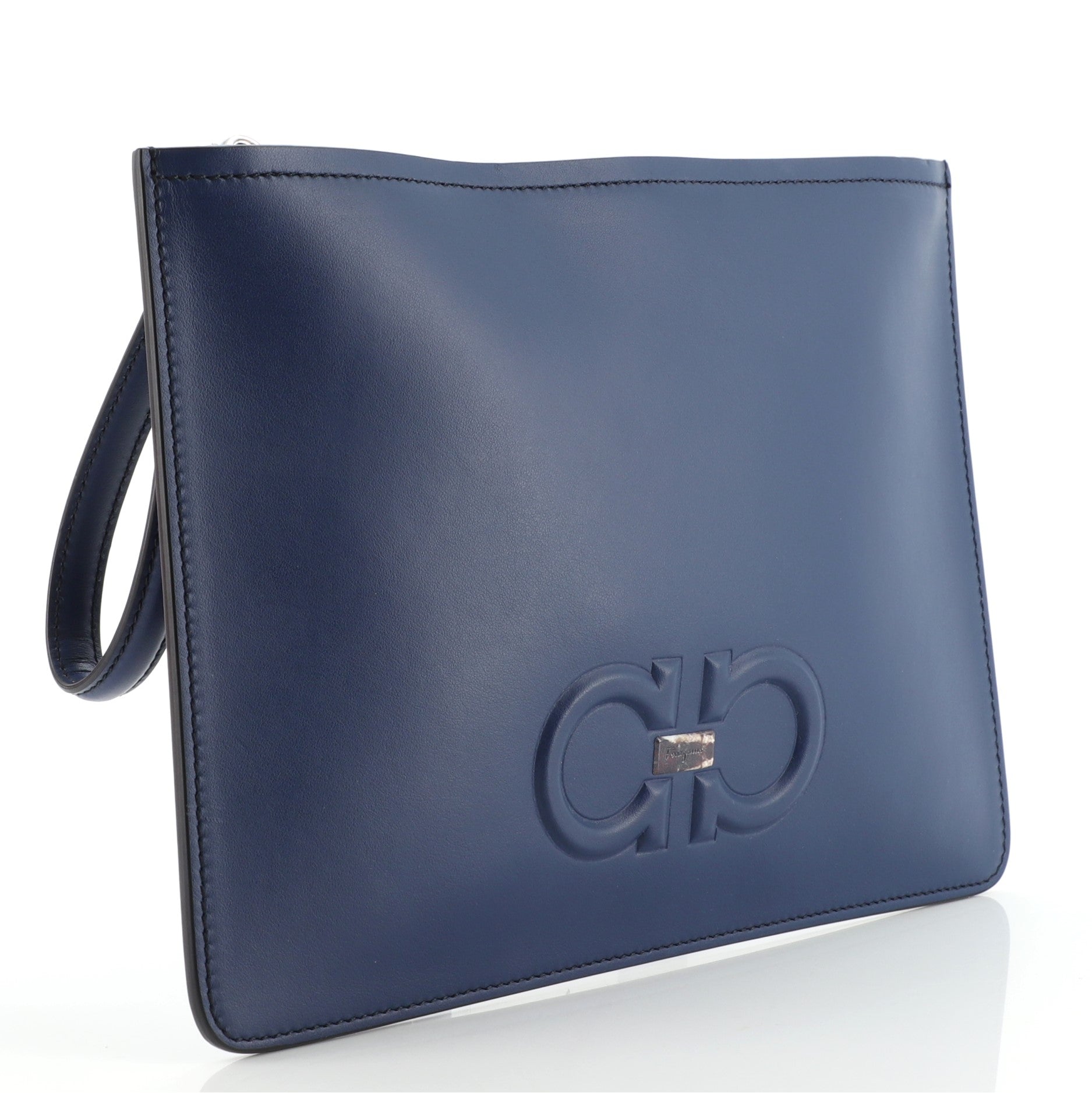 Gancini Wristlet Clutch Leather Medium