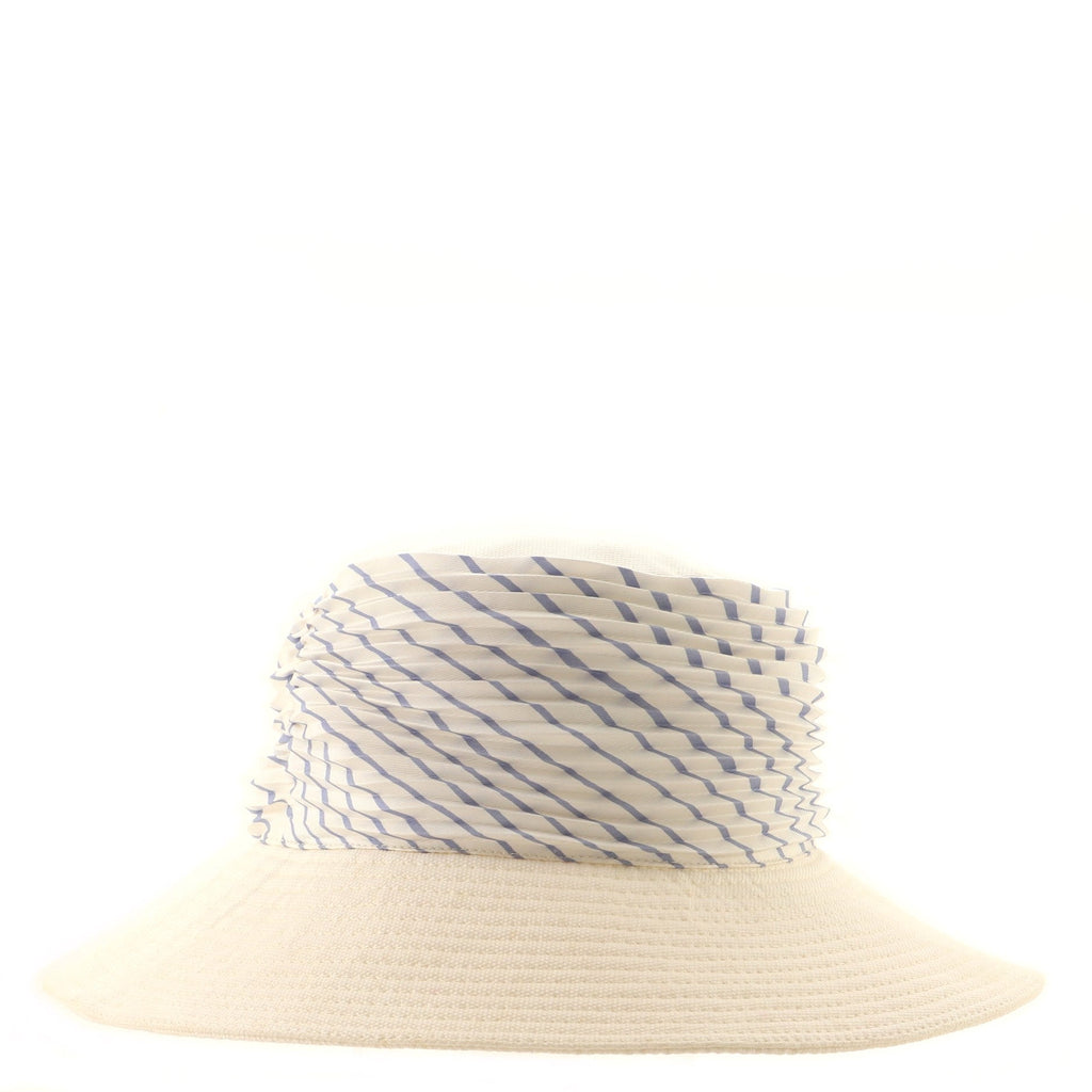 Sun Crusher Hat Canvas and Striped Silk Medium