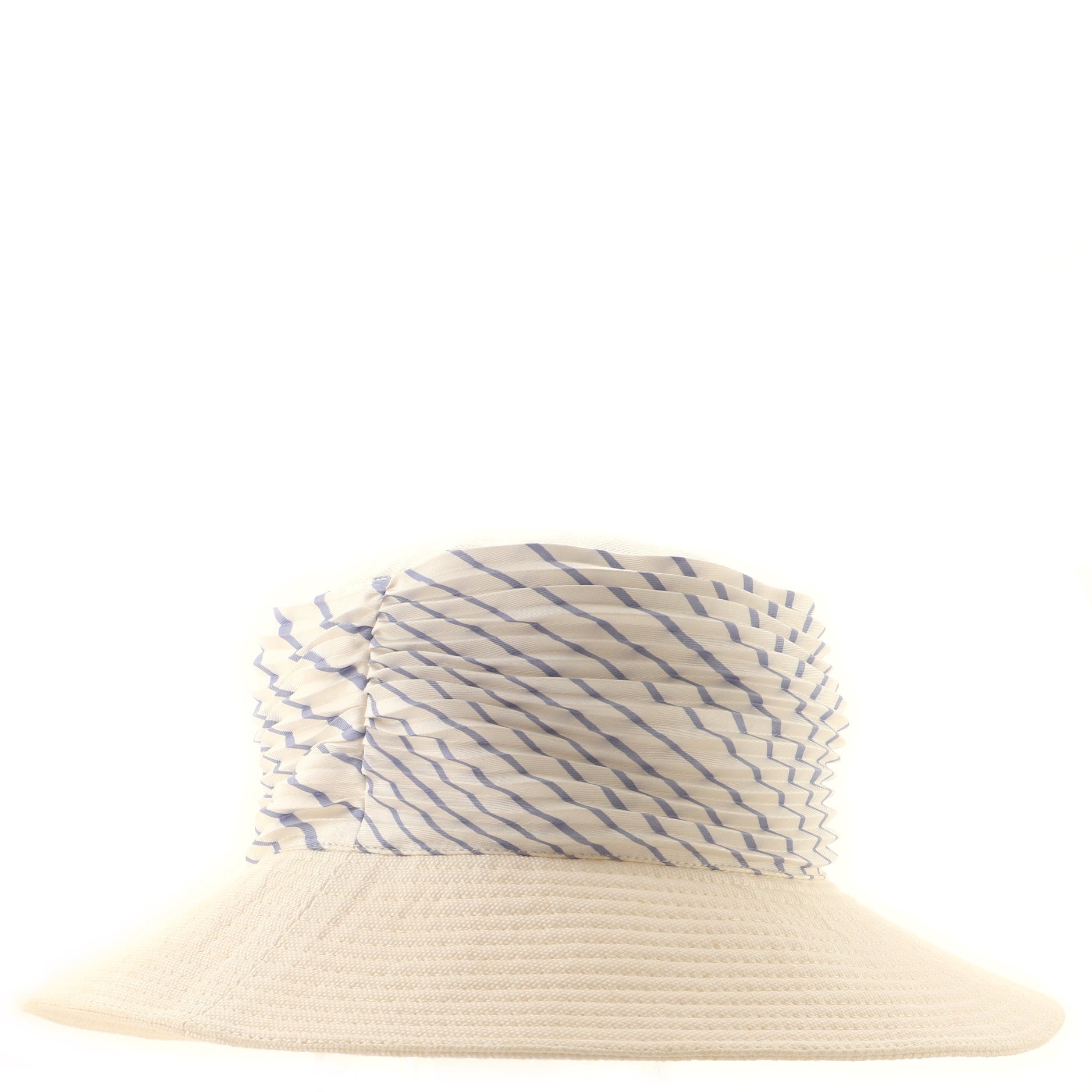 Sun Crusher Hat Canvas and Striped Silk Medium