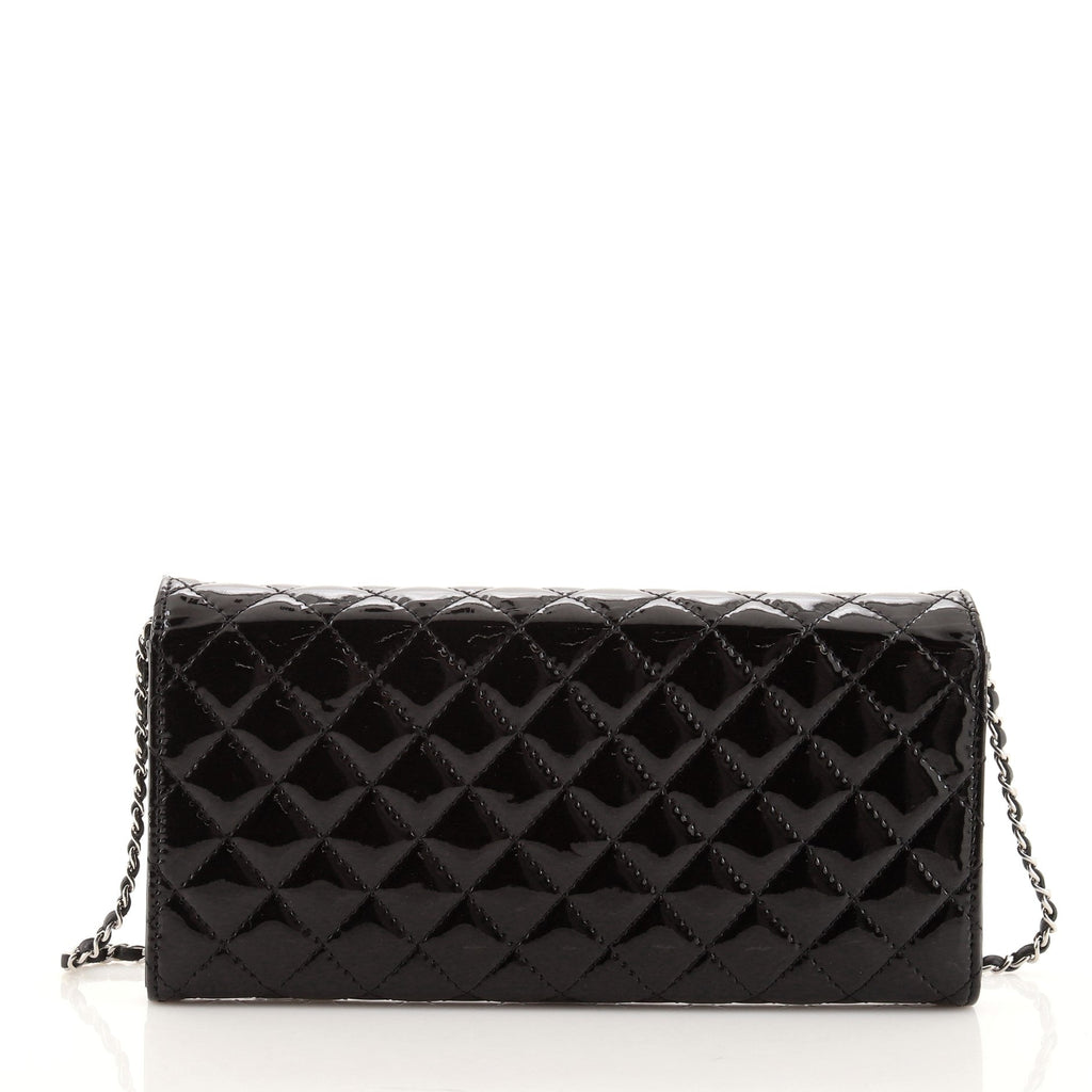 Brilliant Wallet on Chain Clutch Quilted Patent East West