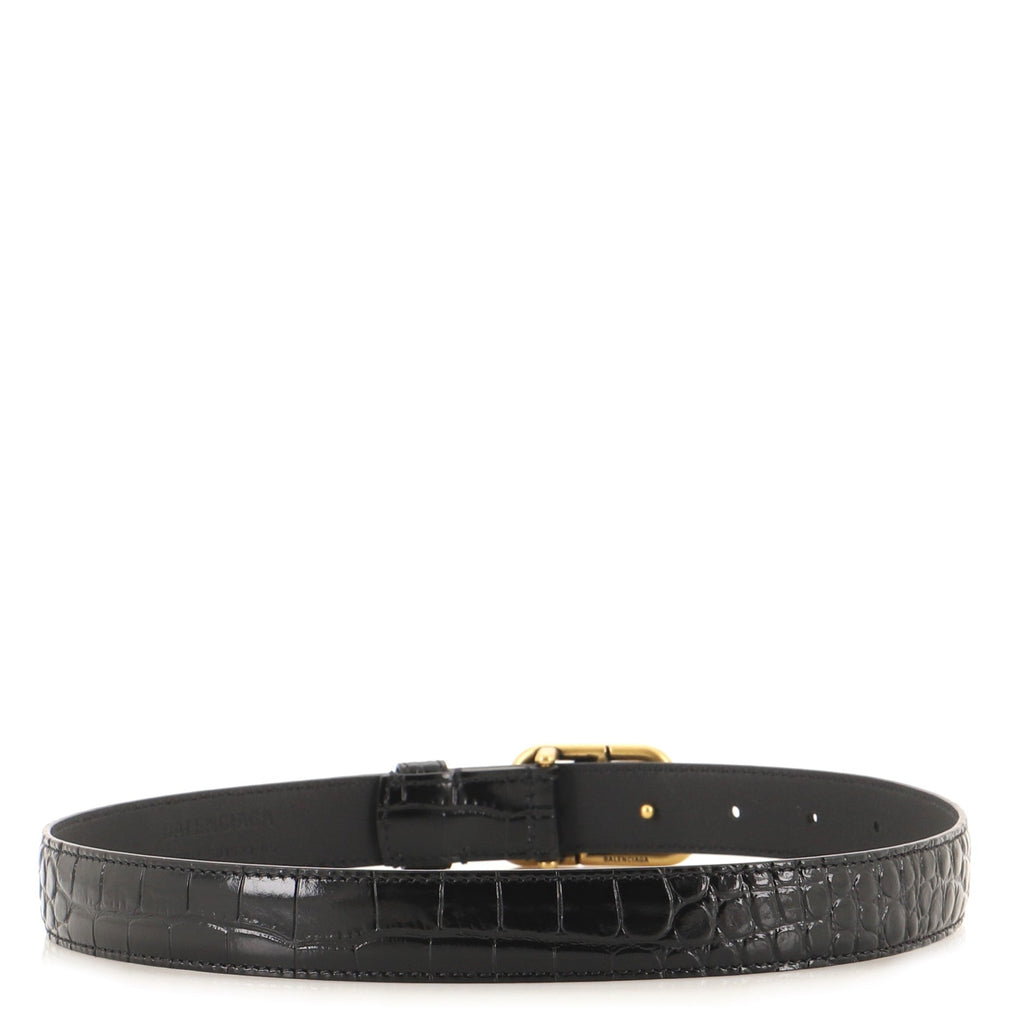 BB Belt Crocodile Embossed Leather Thin 65