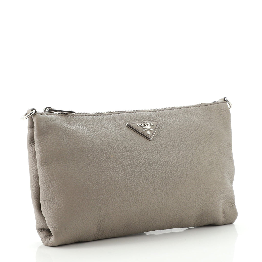 Flat Zip Crossbody Bag Vitello Daino Mini
