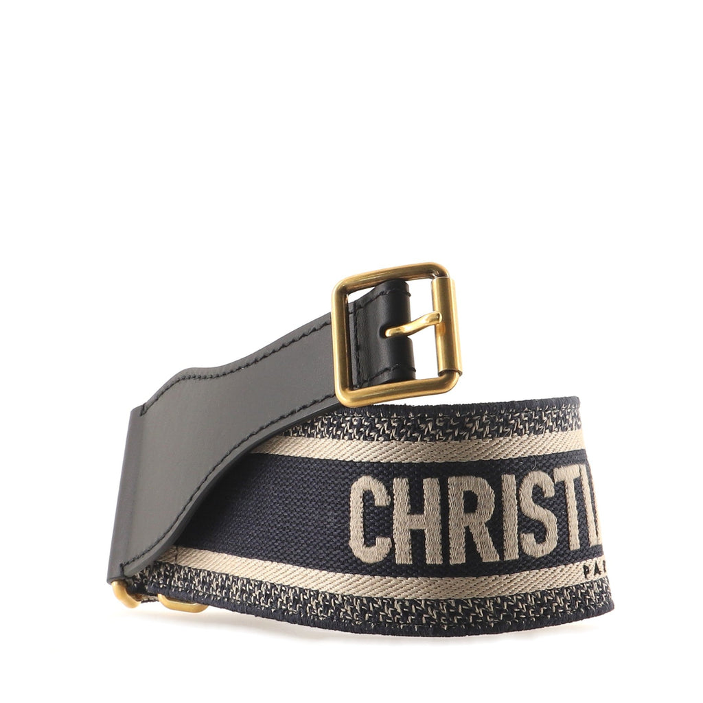 Logo Belt Embroidered Canvas Extra Wide 70