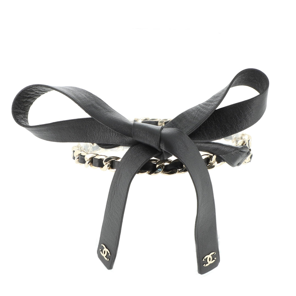 Bow Chain-Link Belt Lambskin and Metal 0