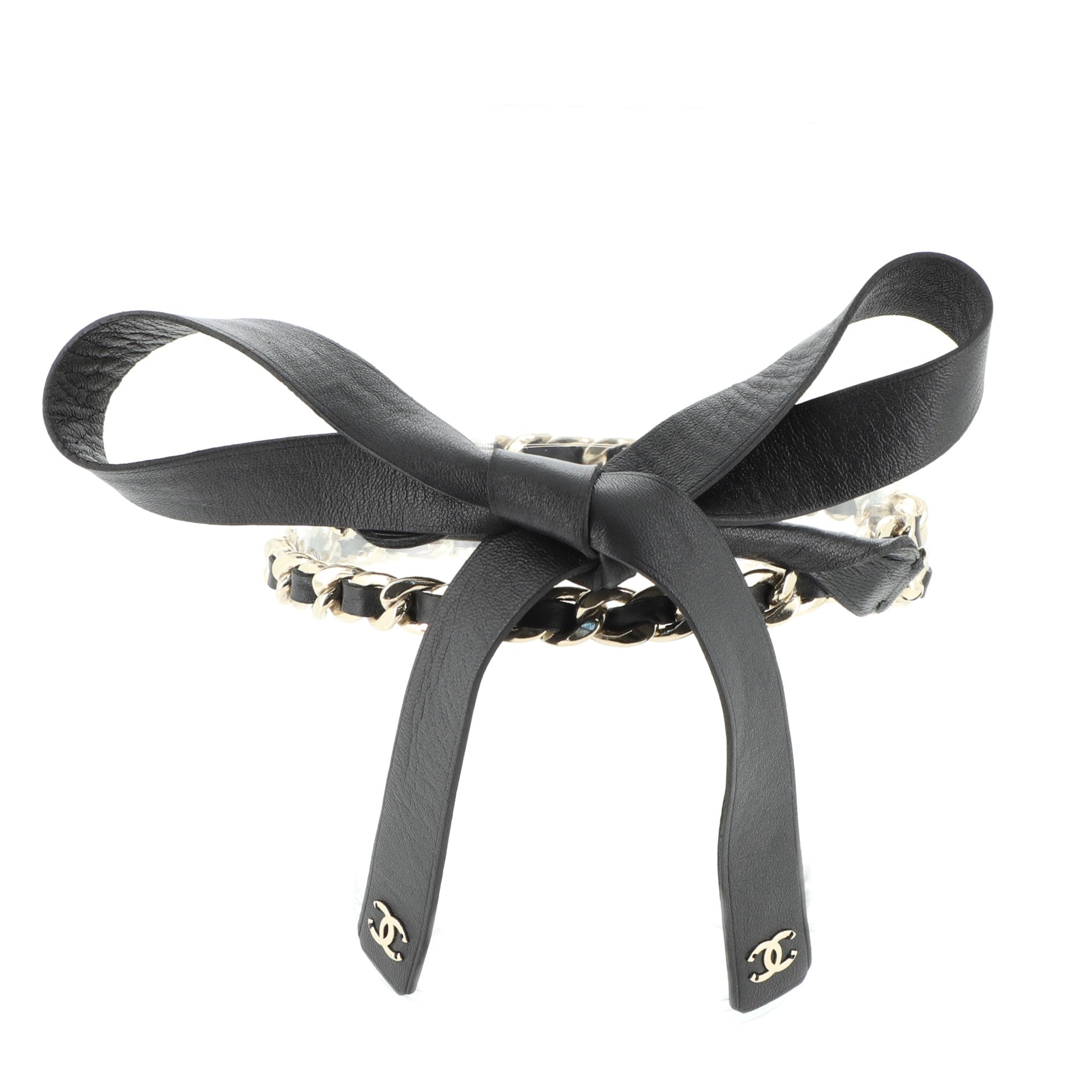 Bow Chain-Link Belt Lambskin and Metal 0