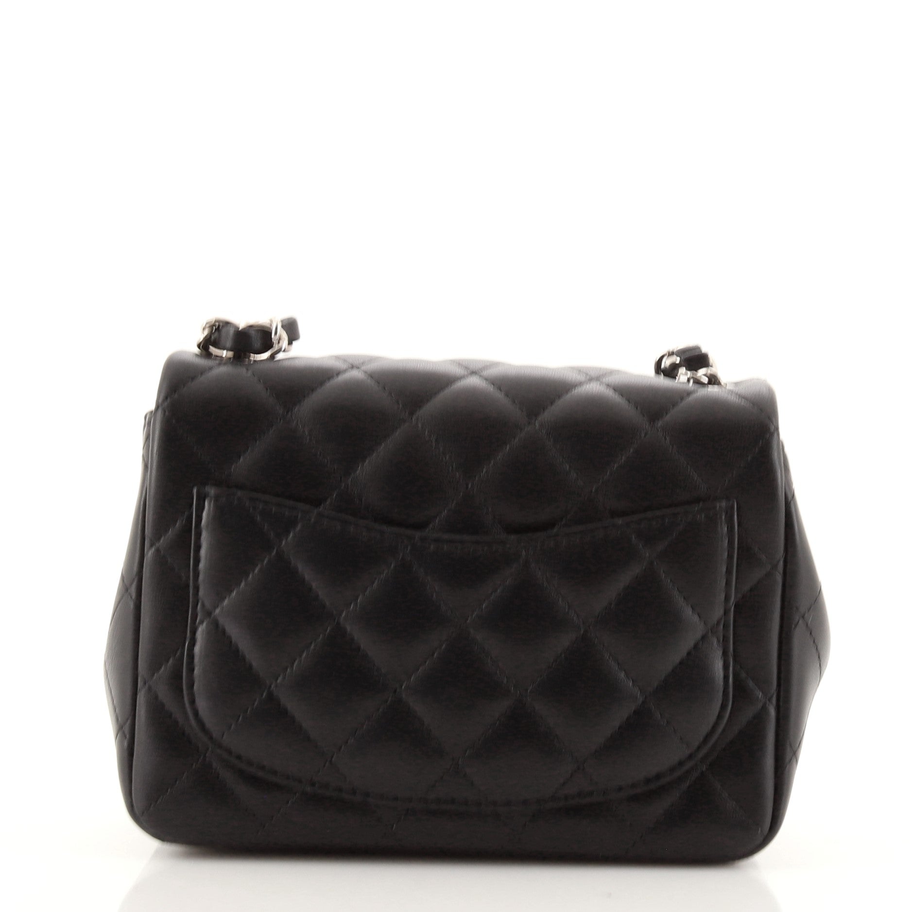 Square Classic Single Flap Bag Quilted Lambskin Mini