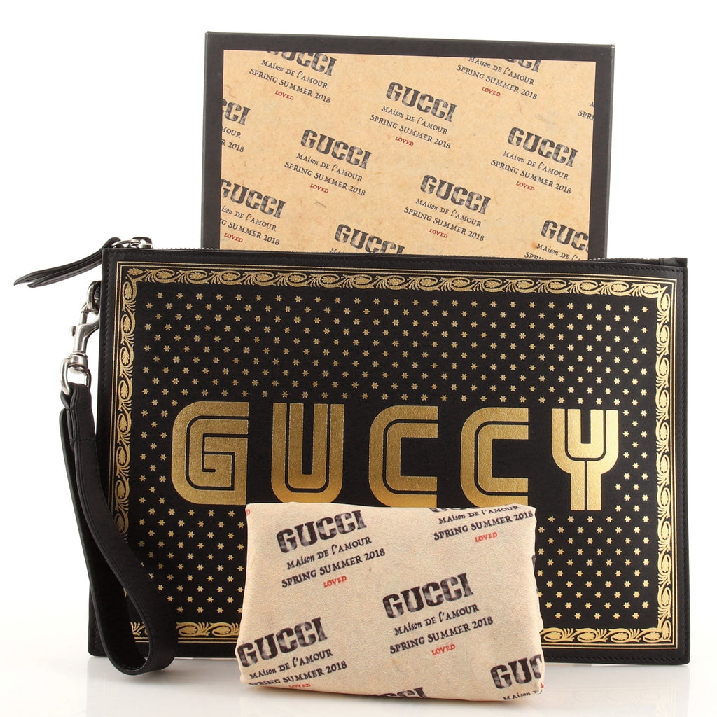 Wristlet Clutch Limited Edition Printed Leather