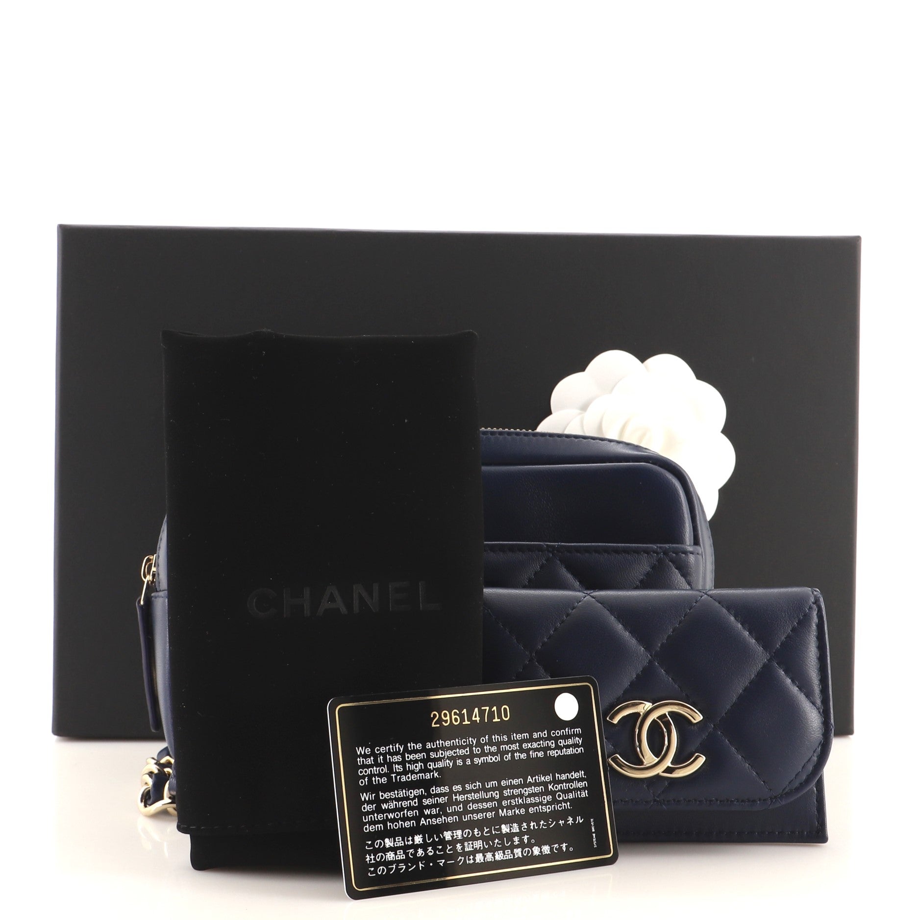 CC Front Pocket Waist Bag Quilted Lambskin Mini