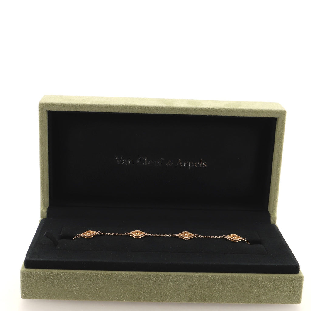 Sweet Alhambra 6 Motifs Bracelet 18K Rose Gold
