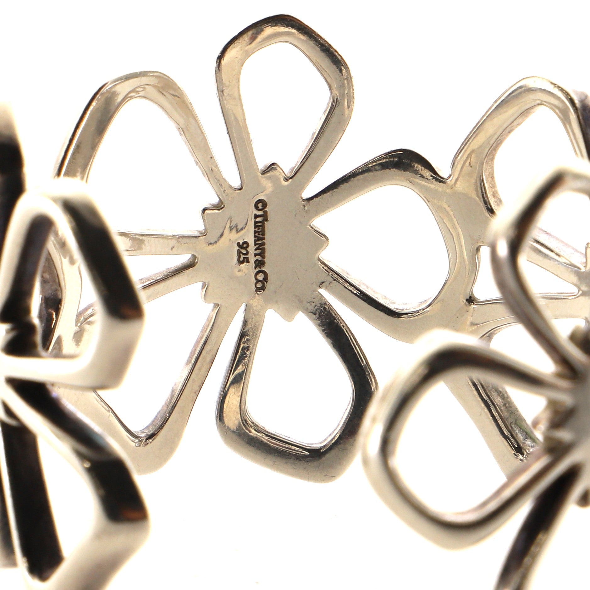 Flower Cuff Bracelet Sterling Silver