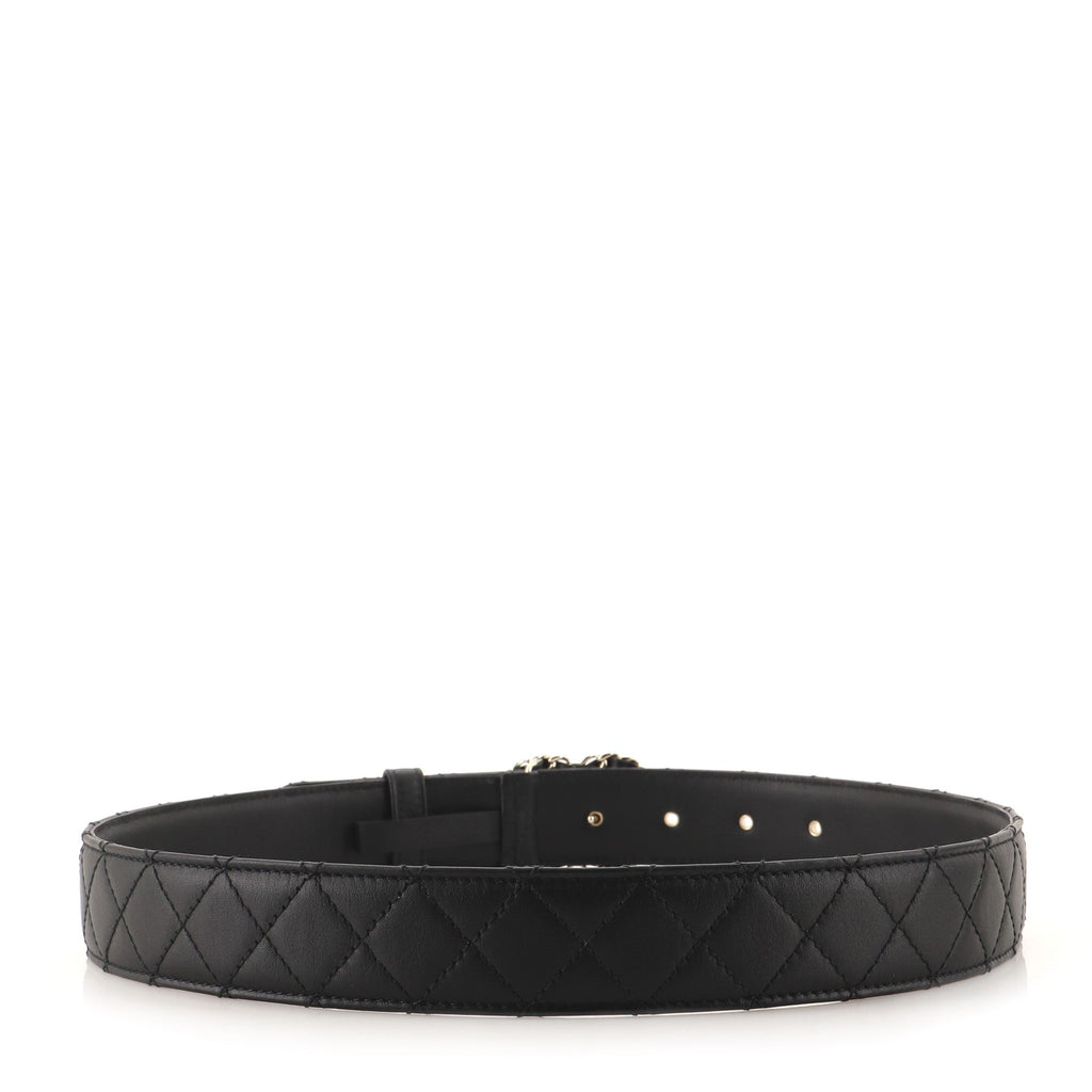 Woven Chain CC Buckle Belt Quilted Leather Medium 75