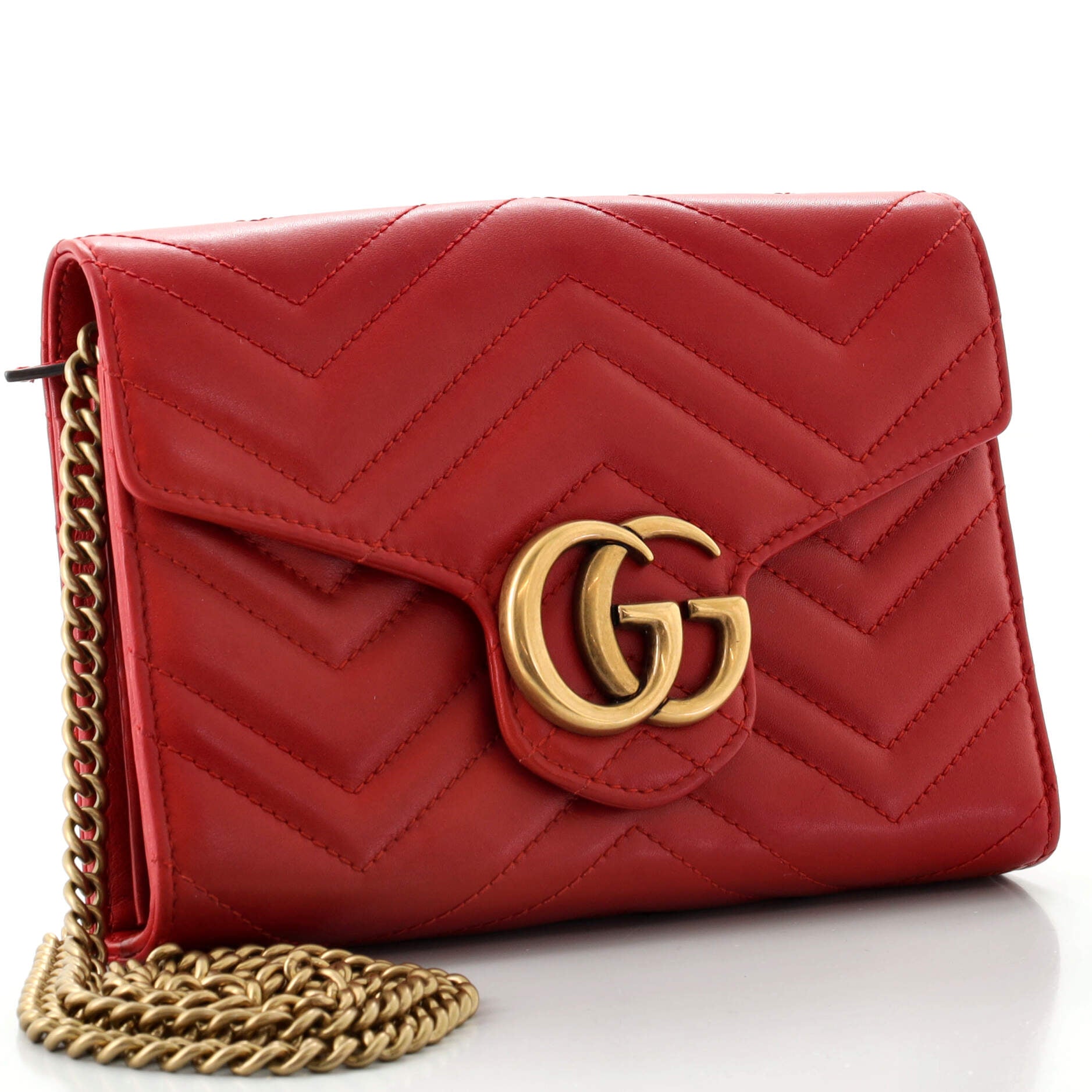 GG Marmont Chain Wallet Matelasse Leather Mini