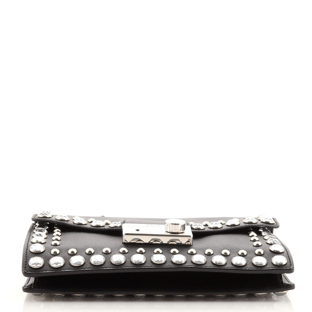 Convertible Sound Bag Studded Saffiano Leather Mini