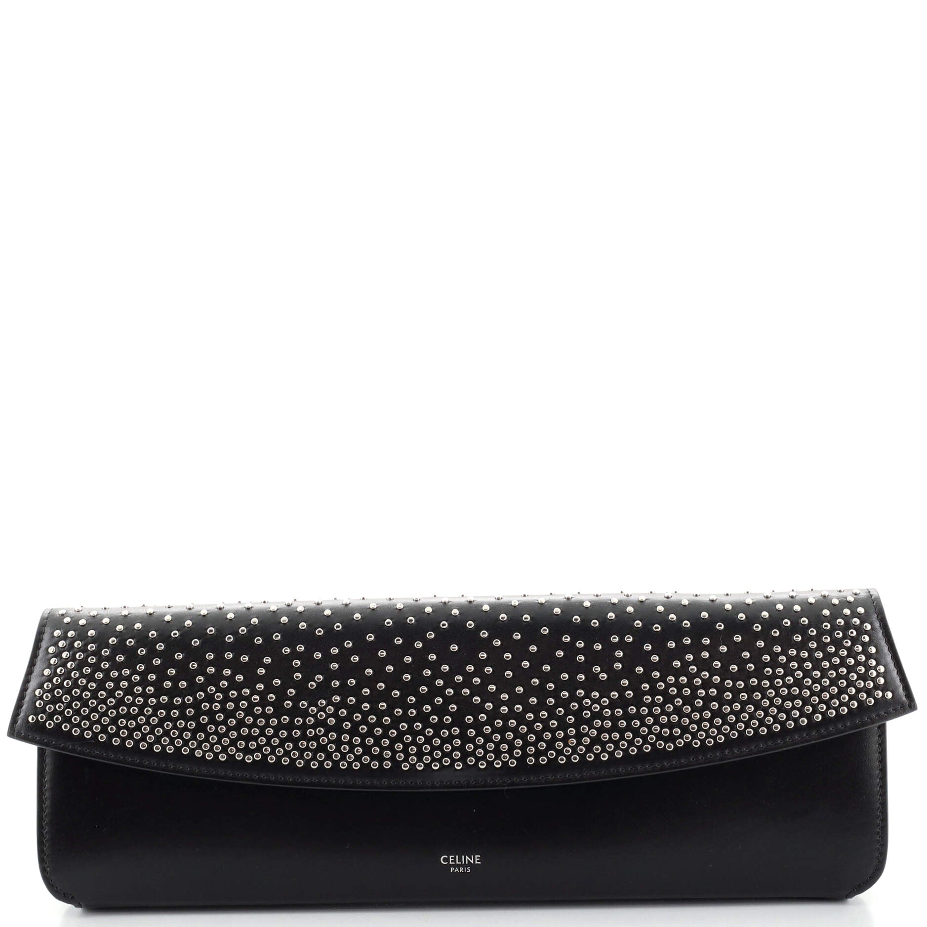 Flap Clutch Studded Leather Long