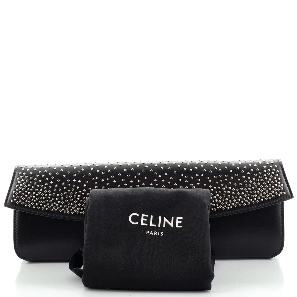 Flap Clutch Studded Leather Long