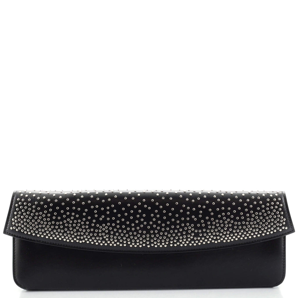 Flap Clutch Studded Leather Long