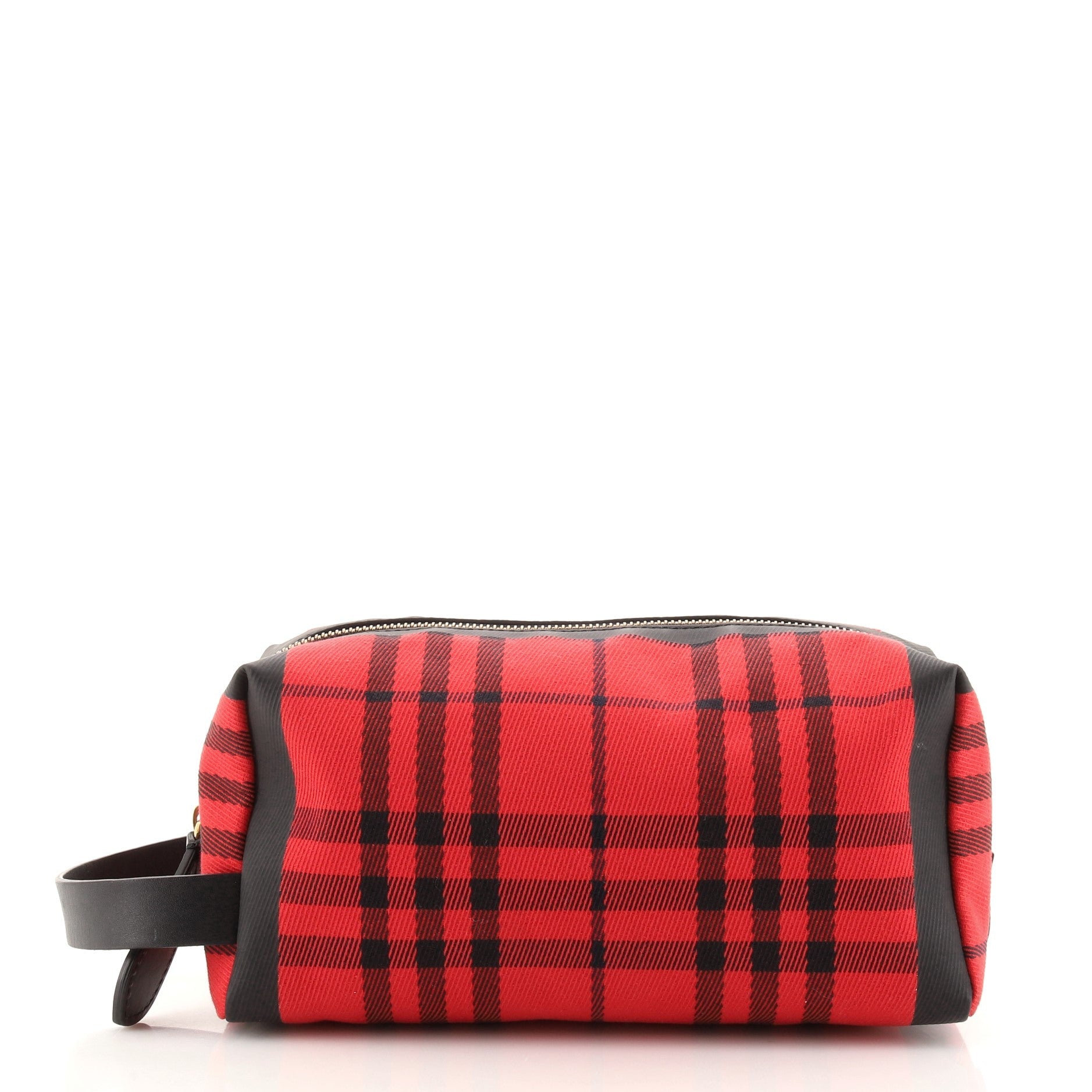 Cosmetic Pouch Tartan Check Canvas