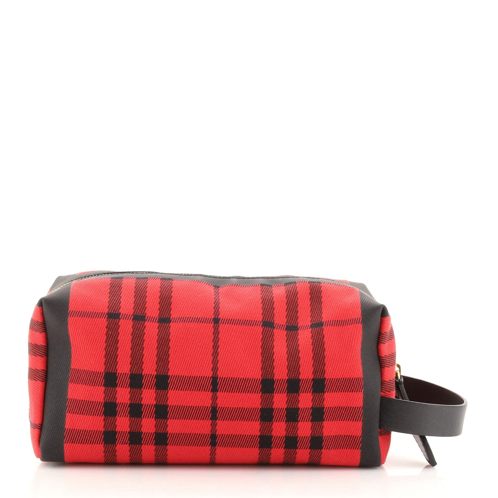 Cosmetic Pouch Tartan Check Canvas