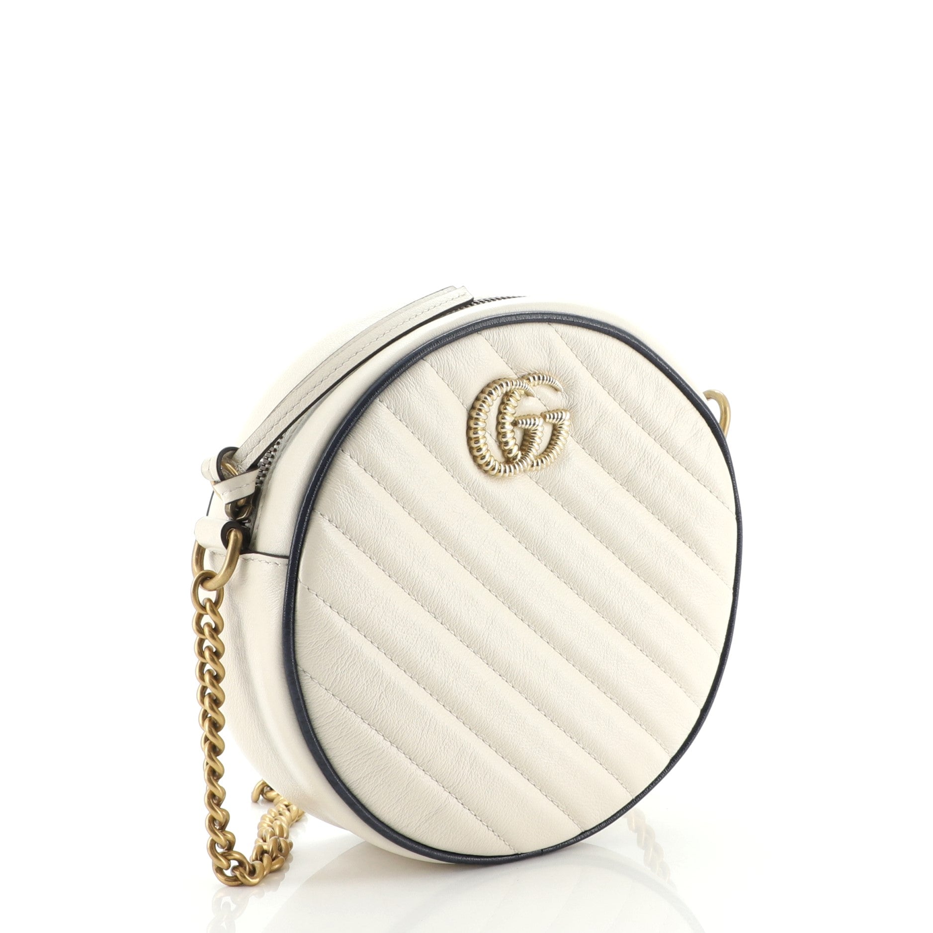 GG Marmont Round Shoulder Bag Matelasse Leather Mini