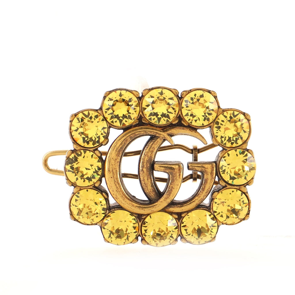 Crystal Around GG Hair Clip Metal with Crystals XS