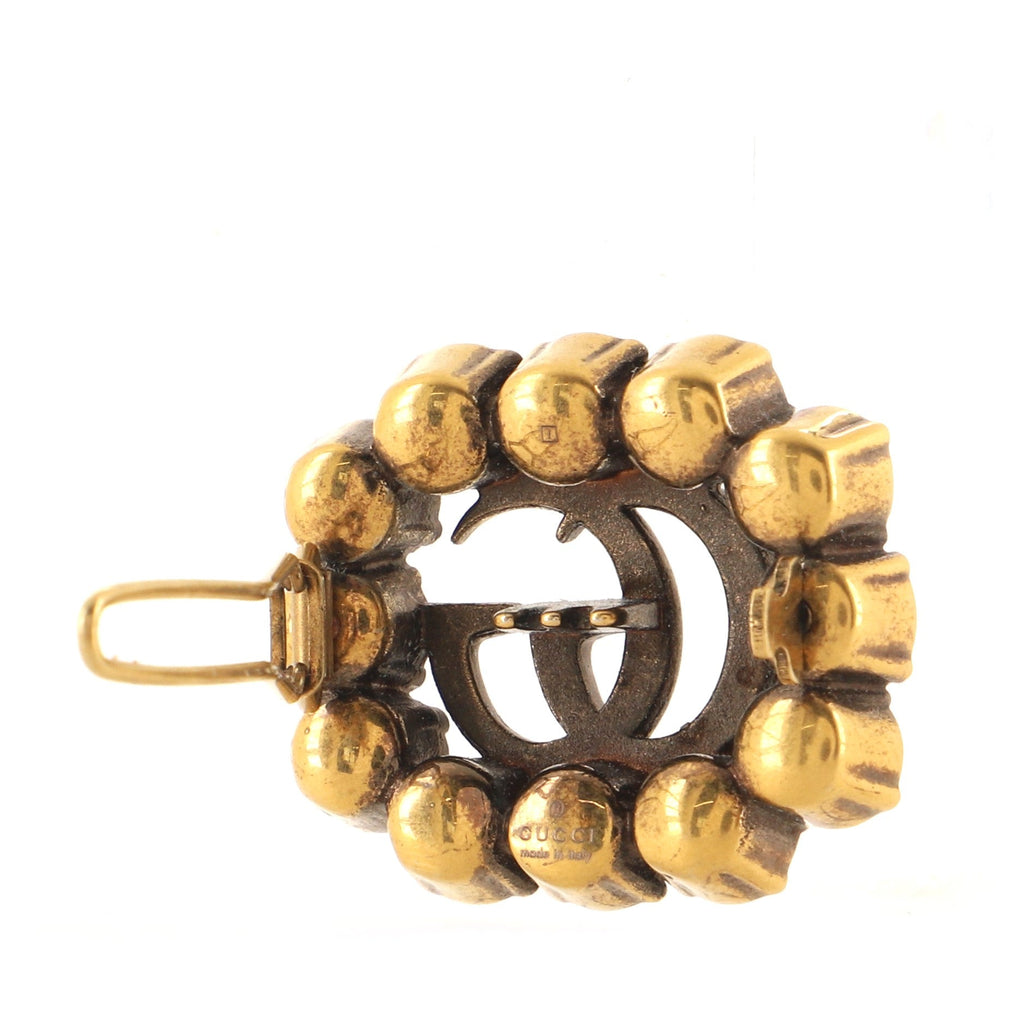 Crystal Around GG Hair Clip Metal with Crystals XS