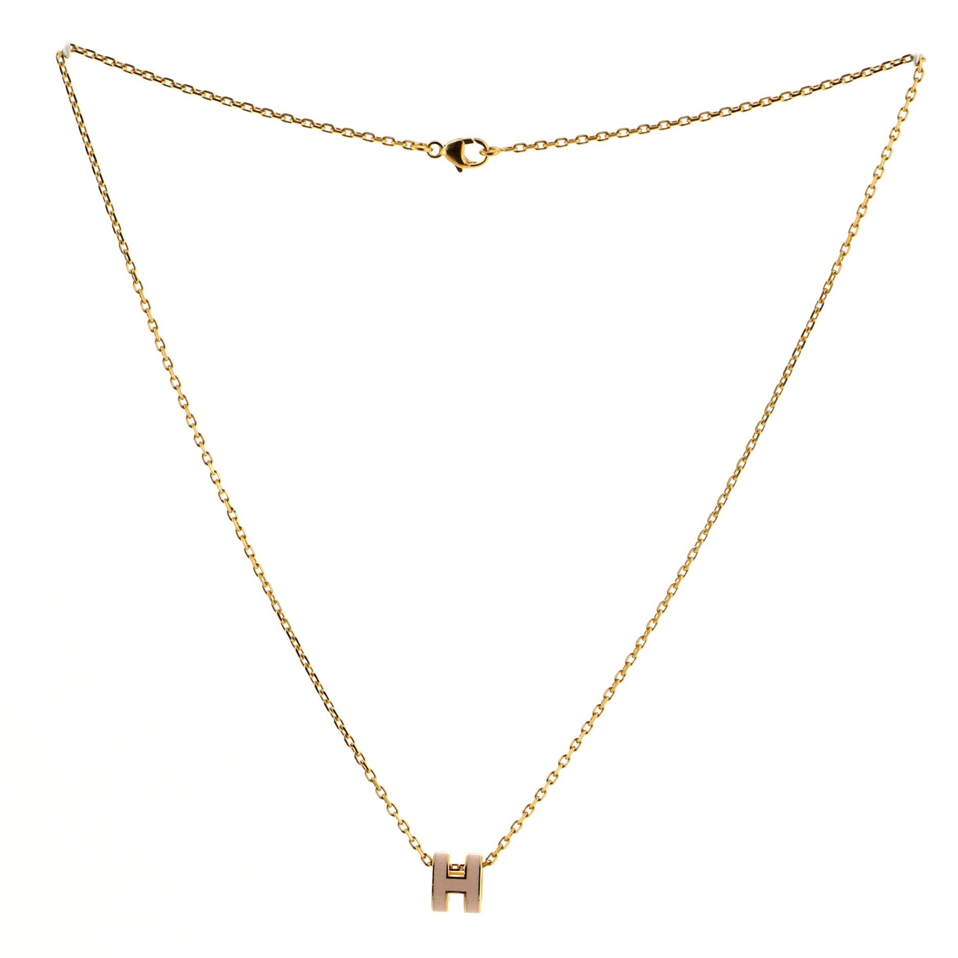 Pop H Pendant Chain Necklace Metal and Enamel Mini