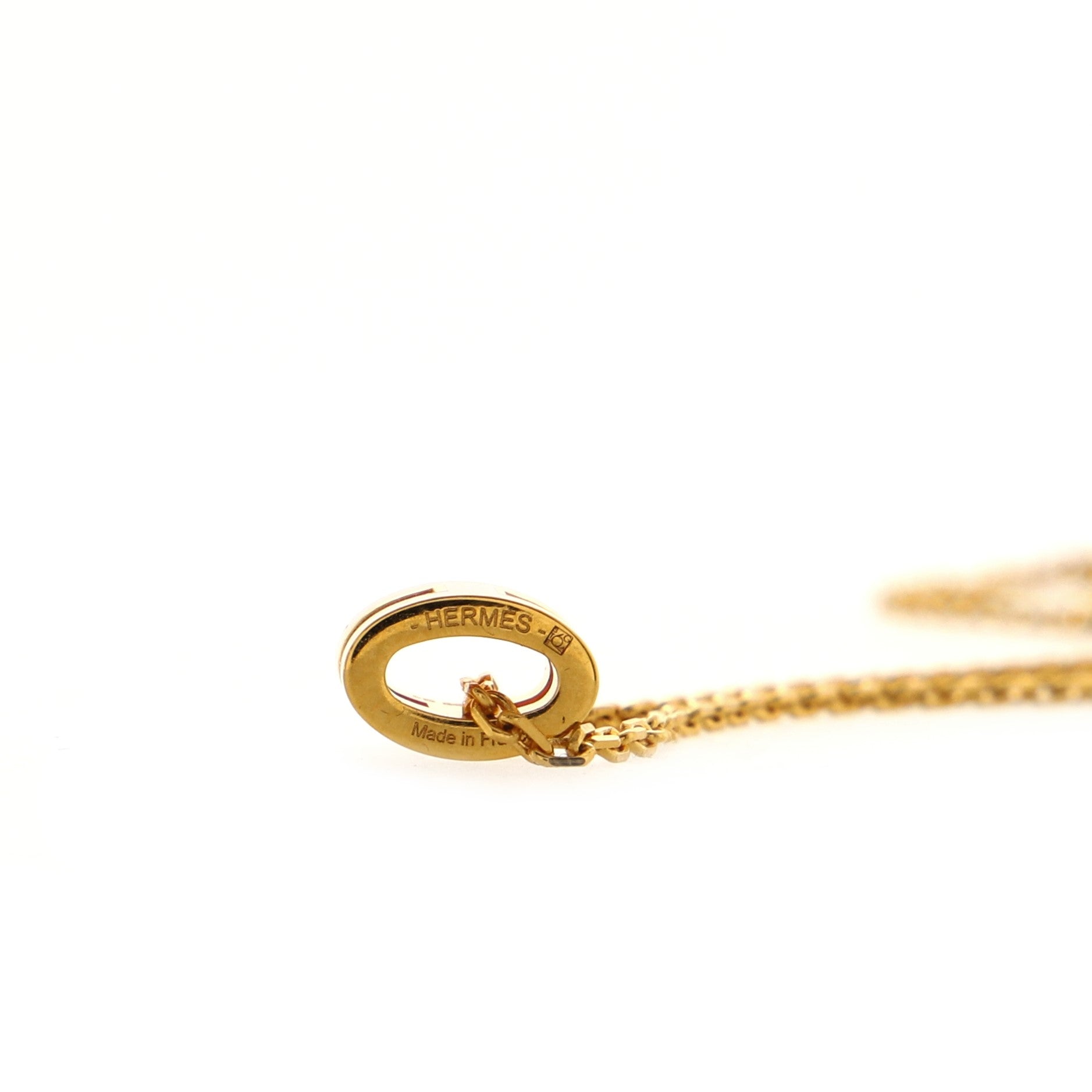 Pop H Pendant Chain Necklace Metal and Enamel Mini
