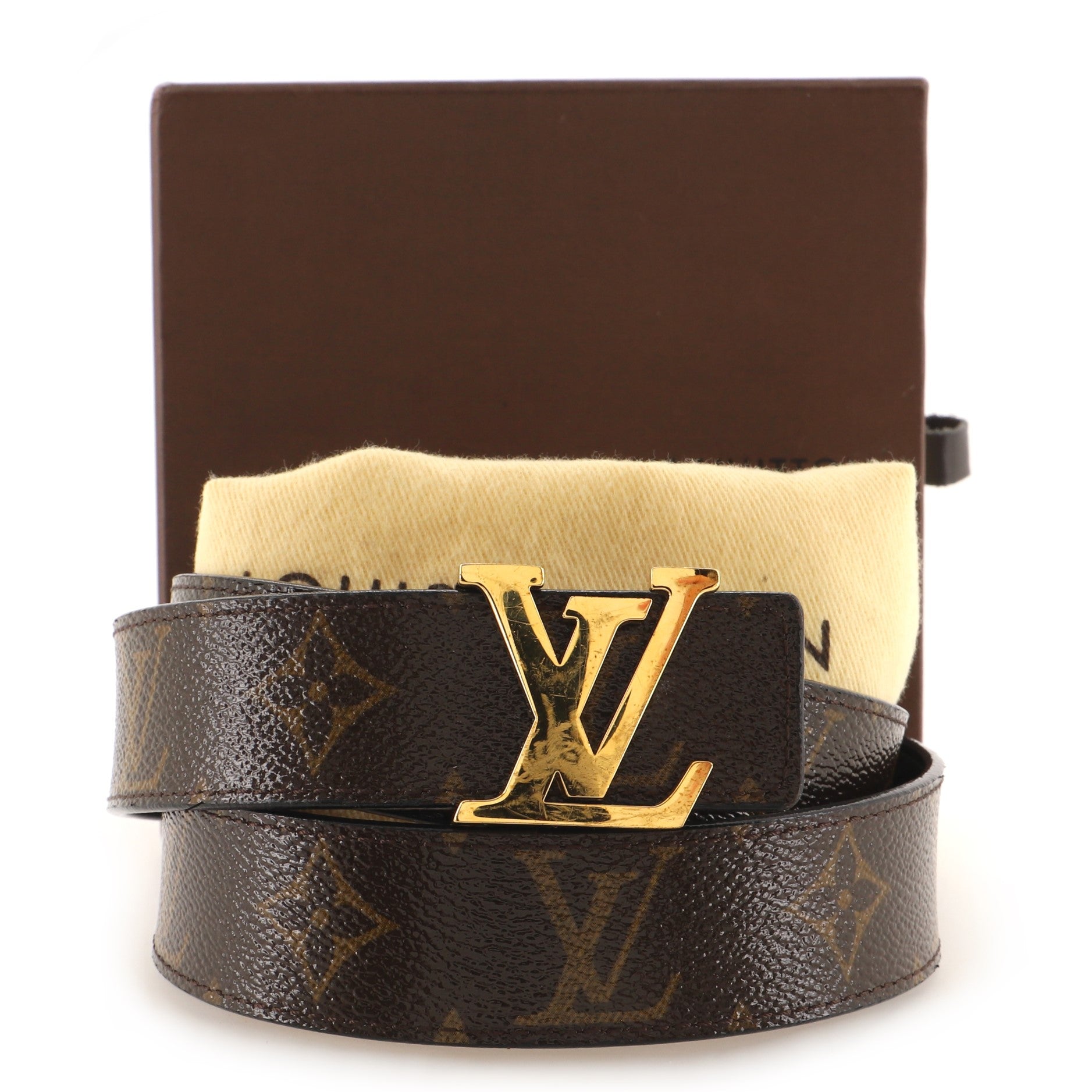 LV Initiales Reversible Belt Monogram Canvas and Leather Medium 85