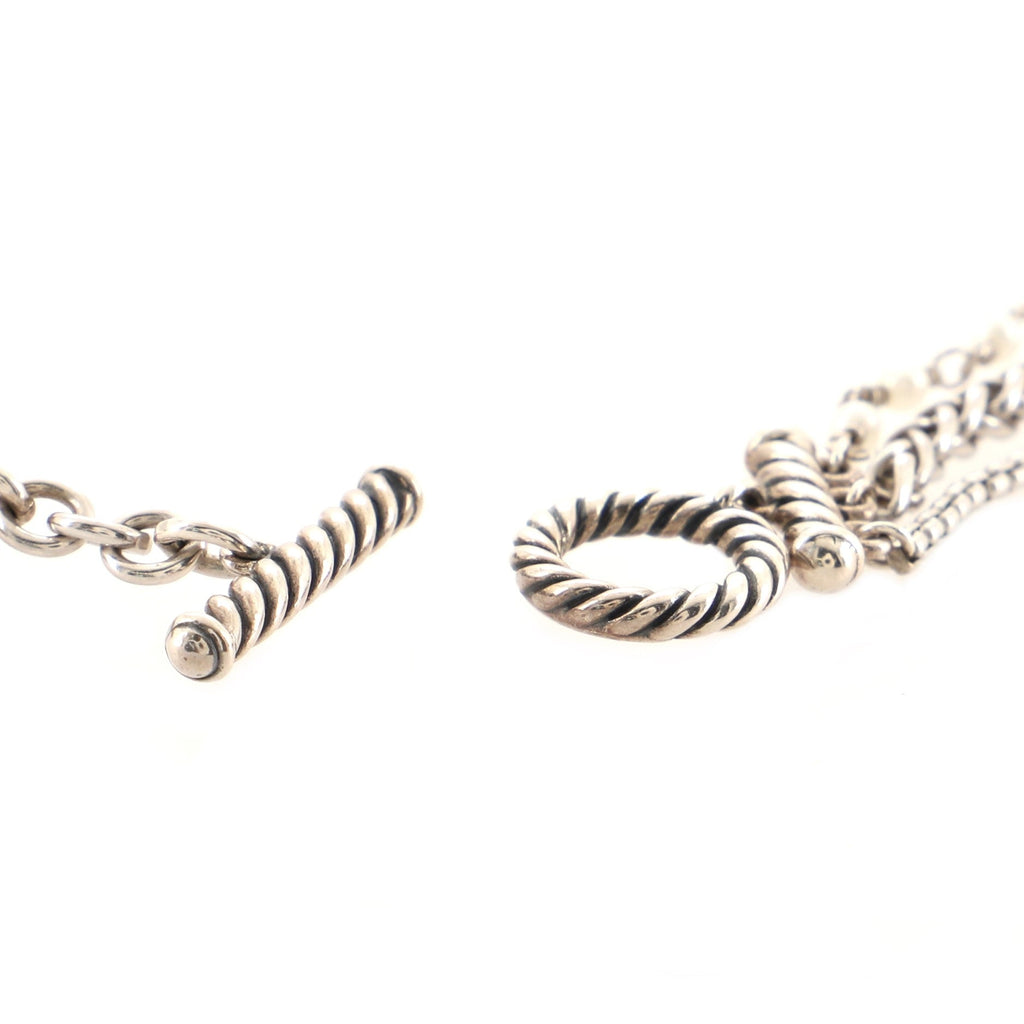 Multistrand Starburst Station Necklace Sterling Silver with Pearls
