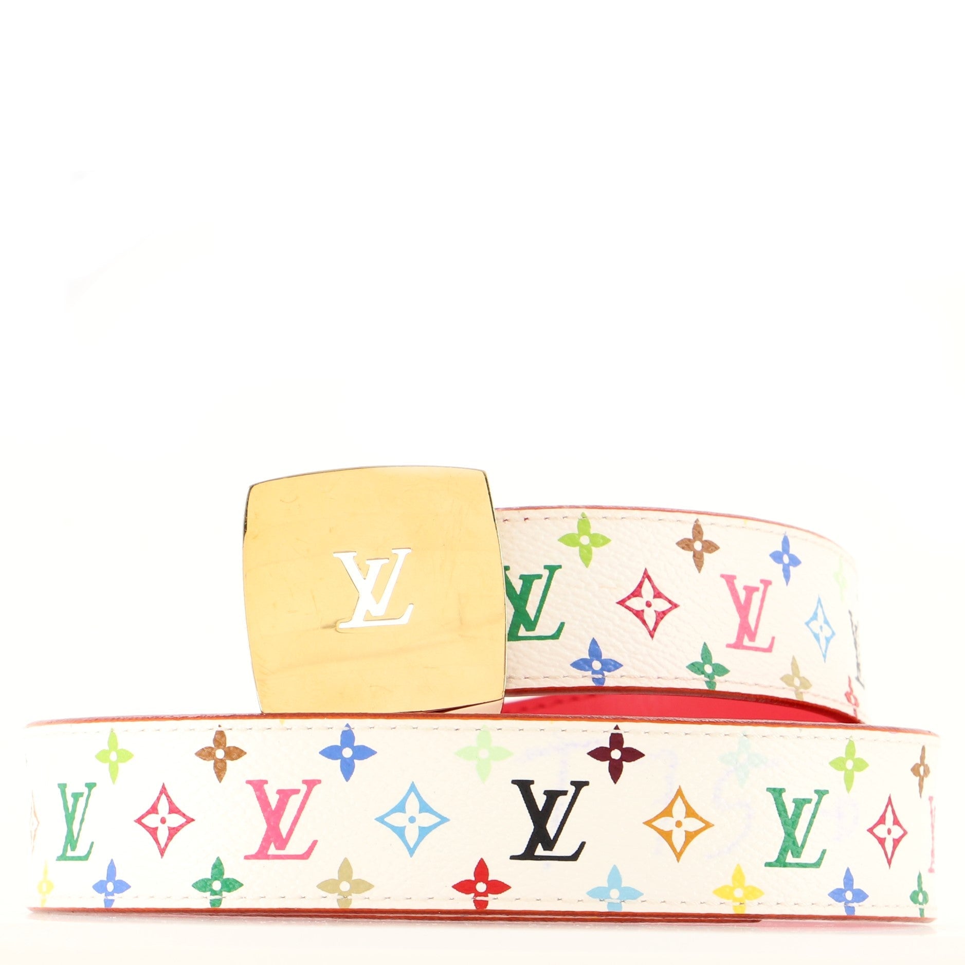 LV Cut Reversible Belt Monogram Multicolor and Leather Medium 75