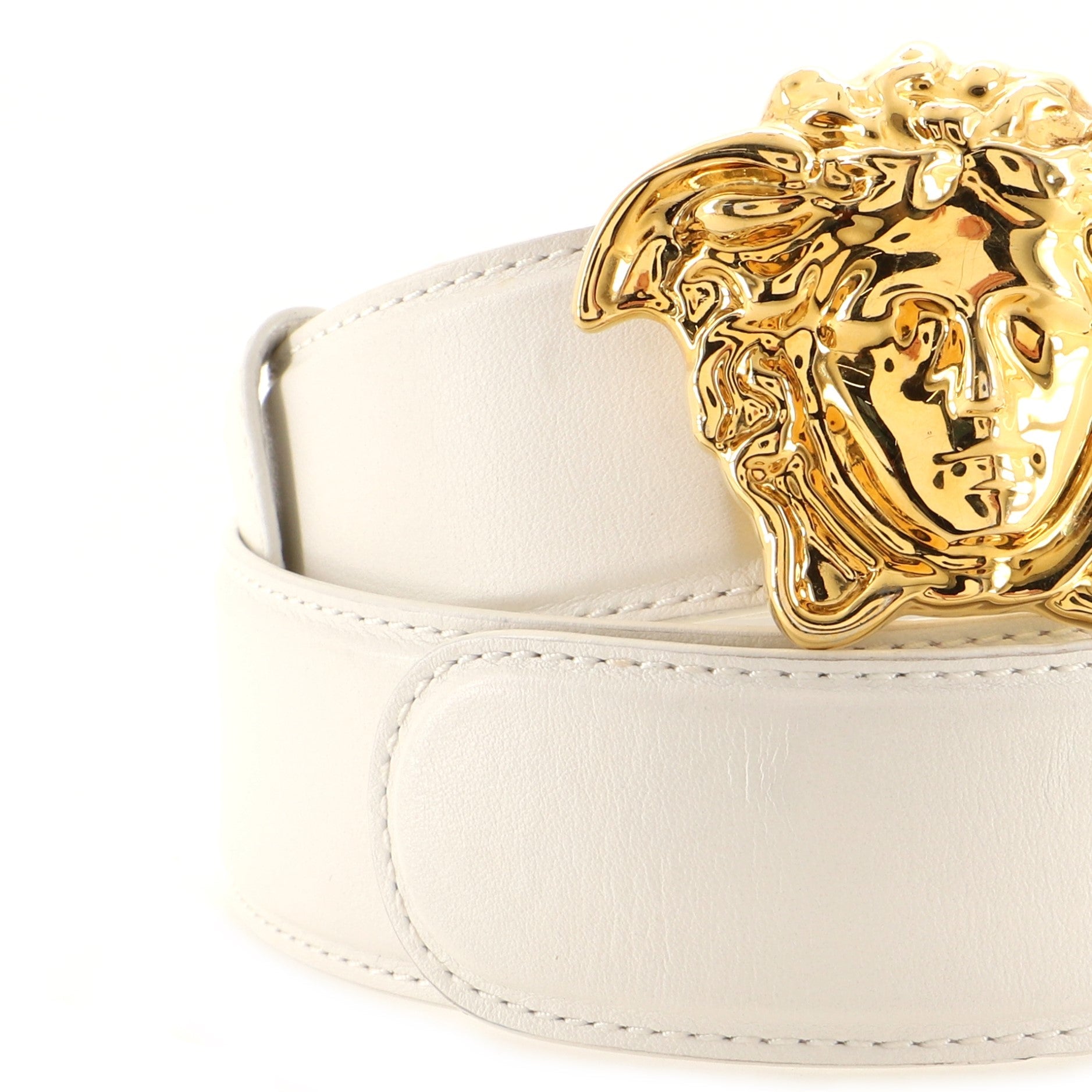 Medusa Buckle Belt Leather Wide 70