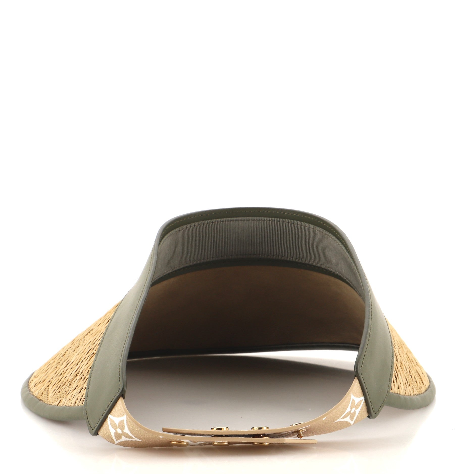 Strawgram Visor Monogram Raffia with Leather XXL