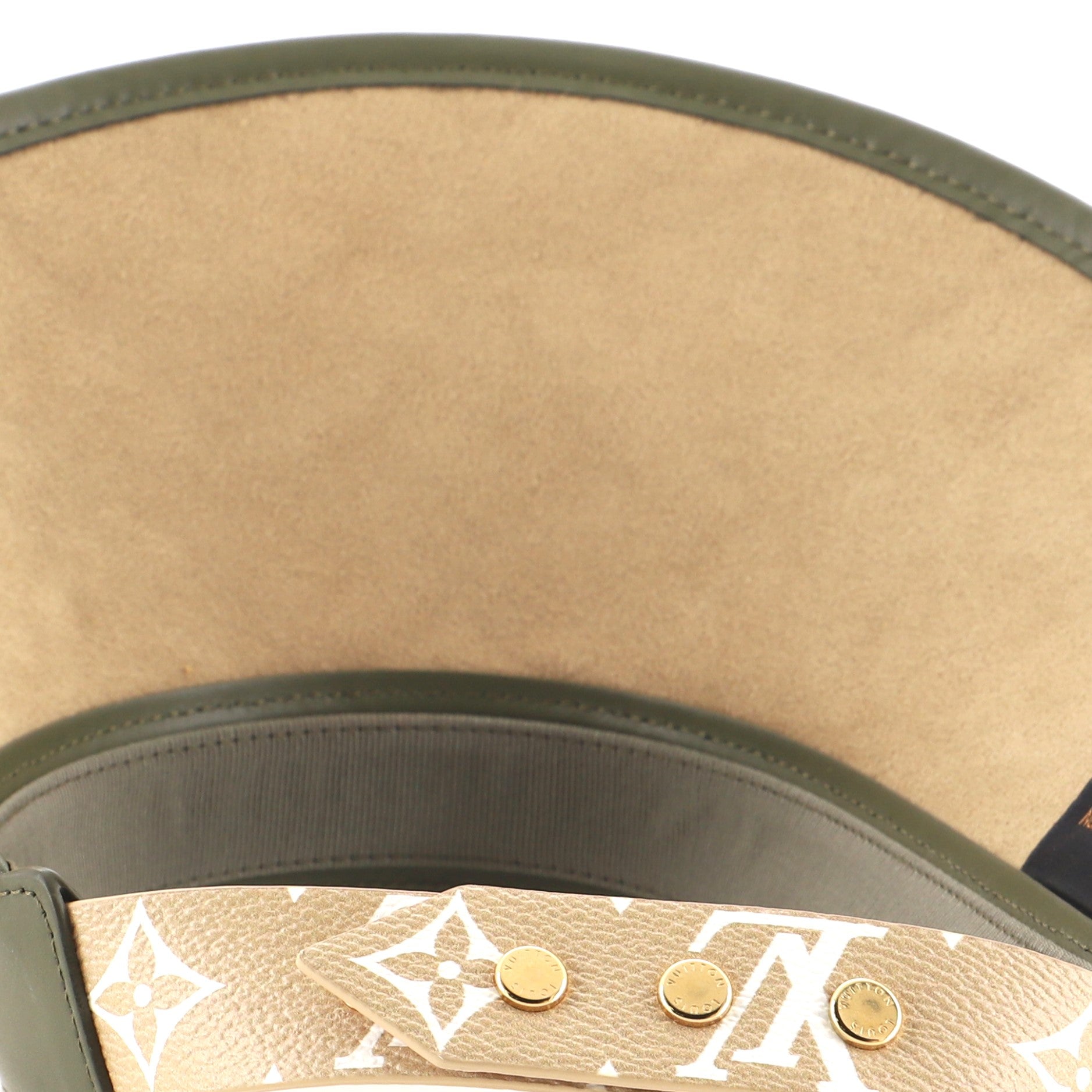 Strawgram Visor Monogram Raffia with Leather XXL
