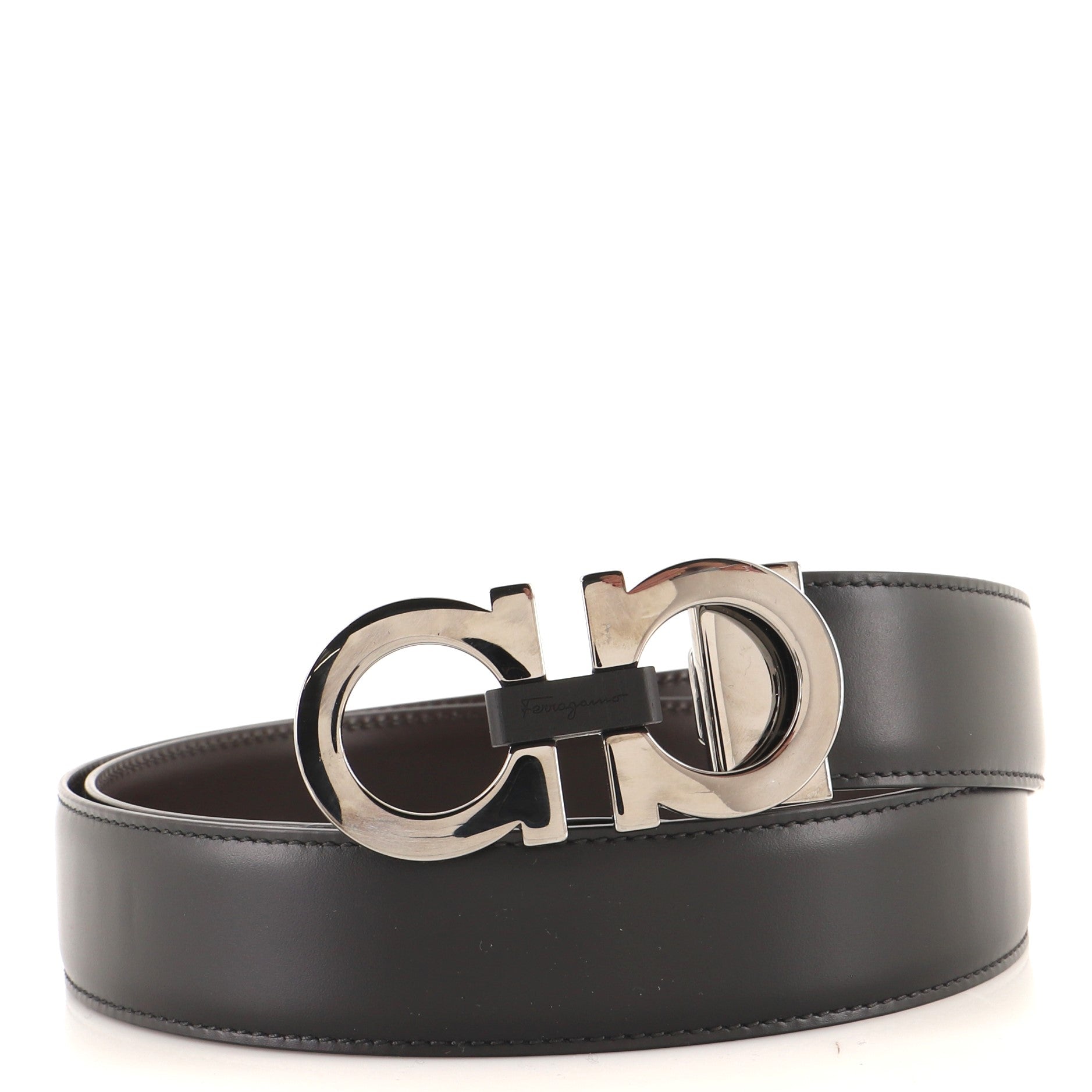 Gancini Belt Leather Wide 100