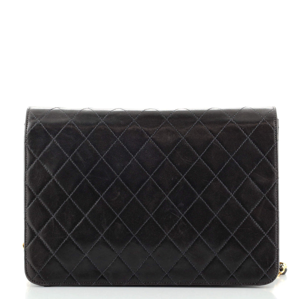 Vintage Clutch with Chain Quilted Leather Medium