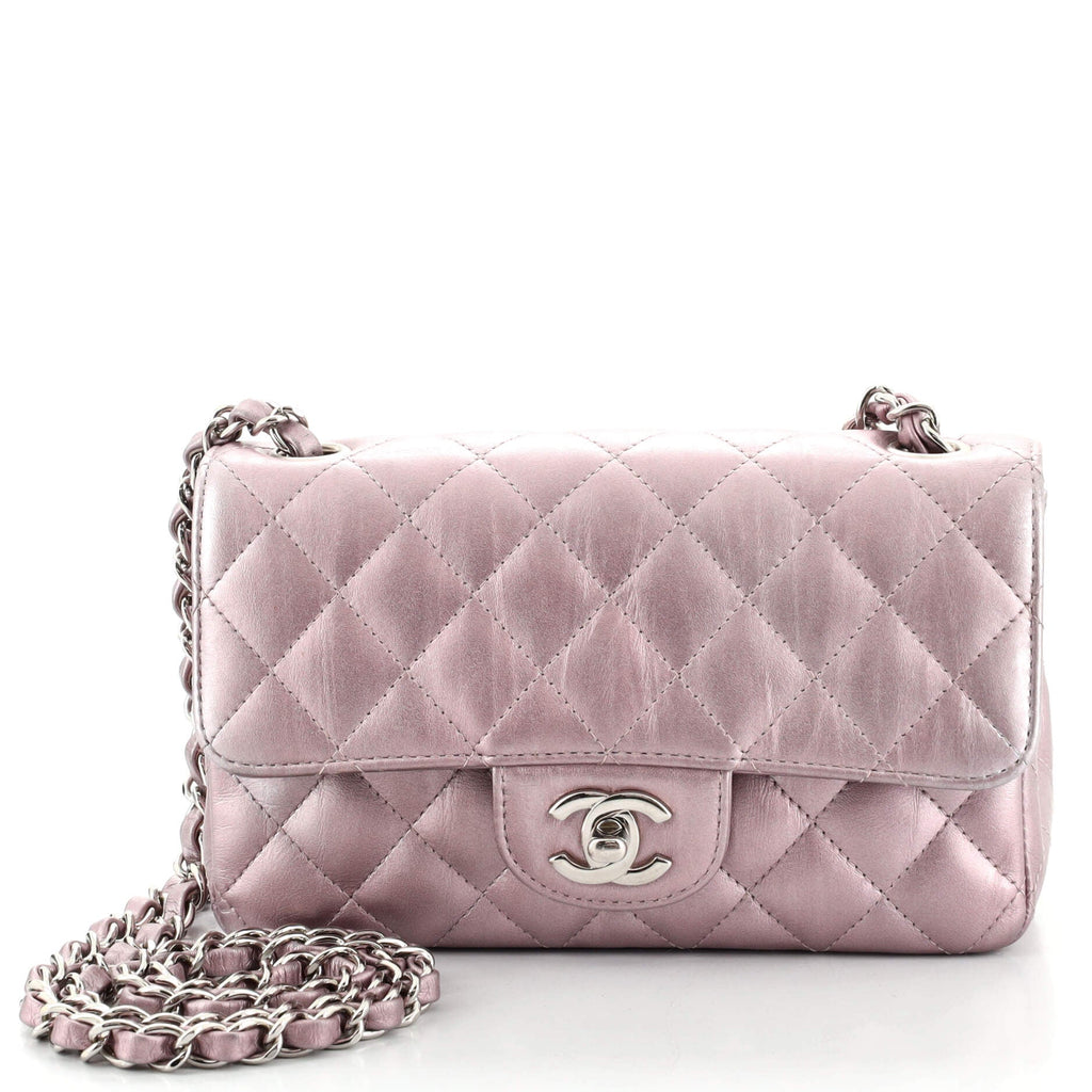 Classic Single Flap Bag Quilted Iridescent Calfskin Mini