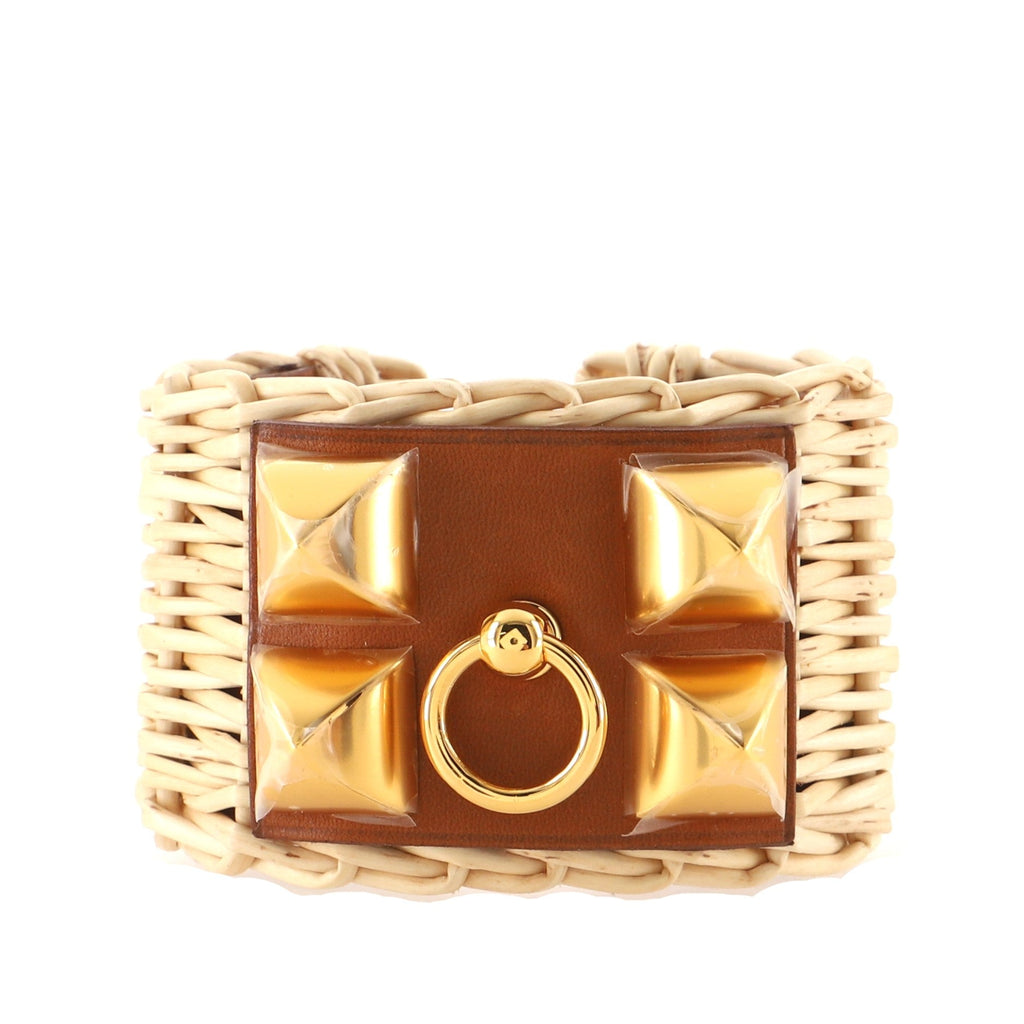 Medor Picnic Cuff Bracelet Wicker and Leather
