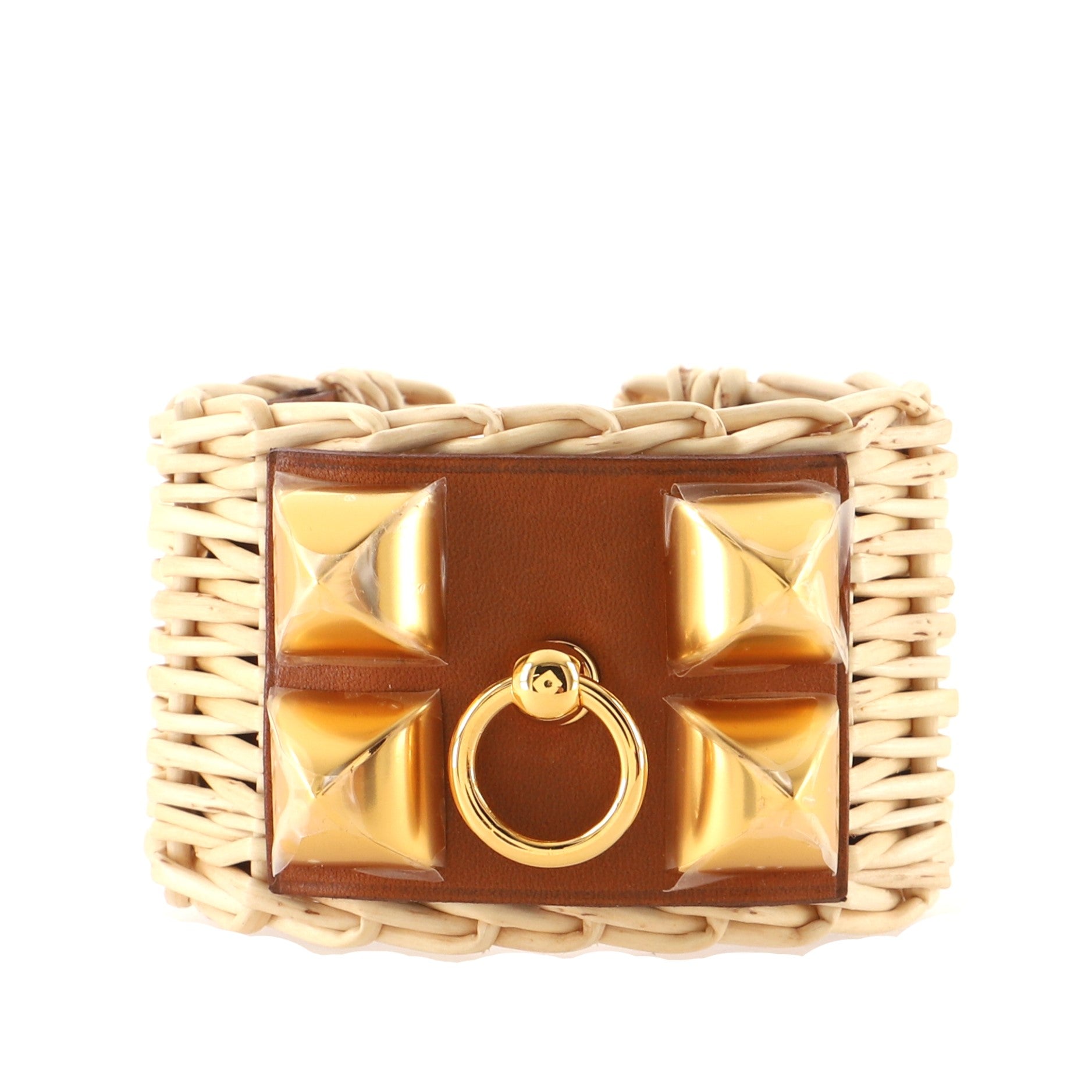 Medor Picnic Cuff Bracelet Wicker and Leather
