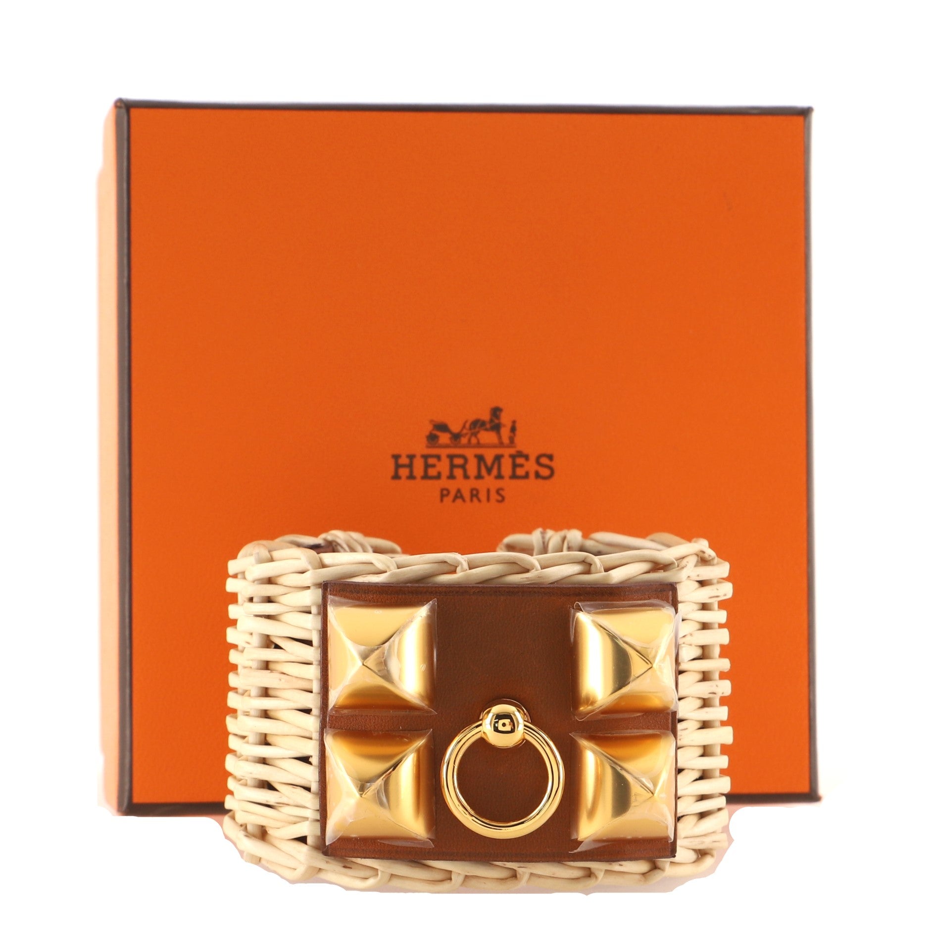 Medor Picnic Cuff Bracelet Wicker and Leather