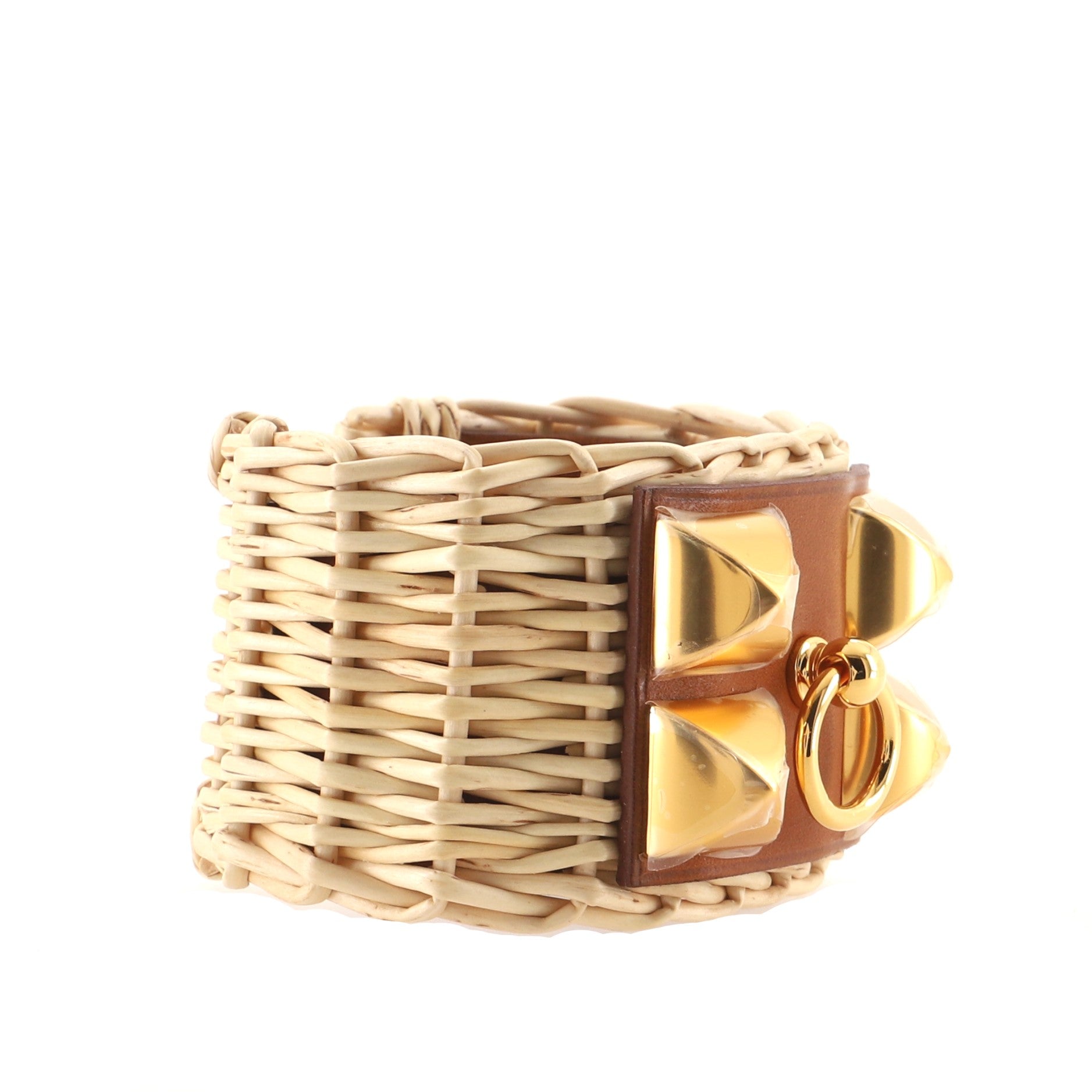 Medor Picnic Cuff Bracelet Wicker and Leather