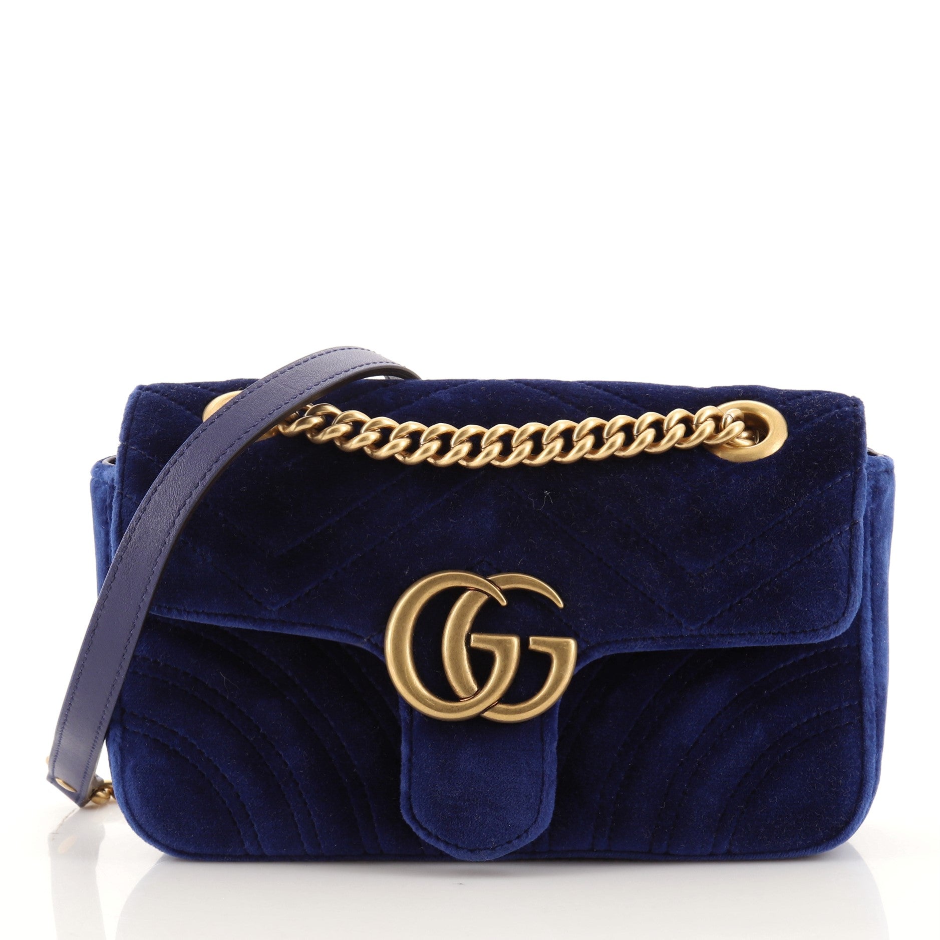 GG Marmont Flap Bag Matelasse Velvet Mini