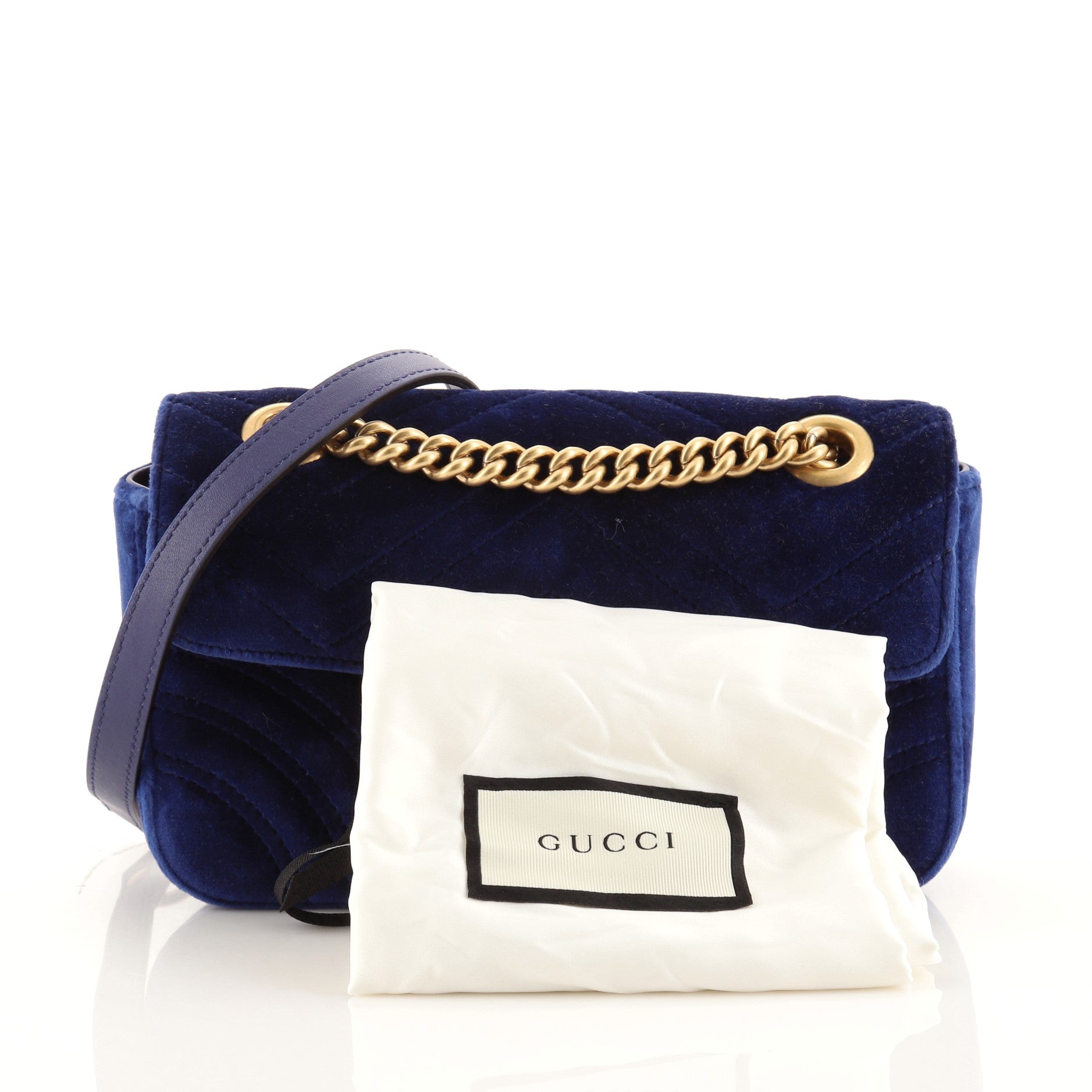 GG Marmont Flap Bag Matelasse Velvet Mini